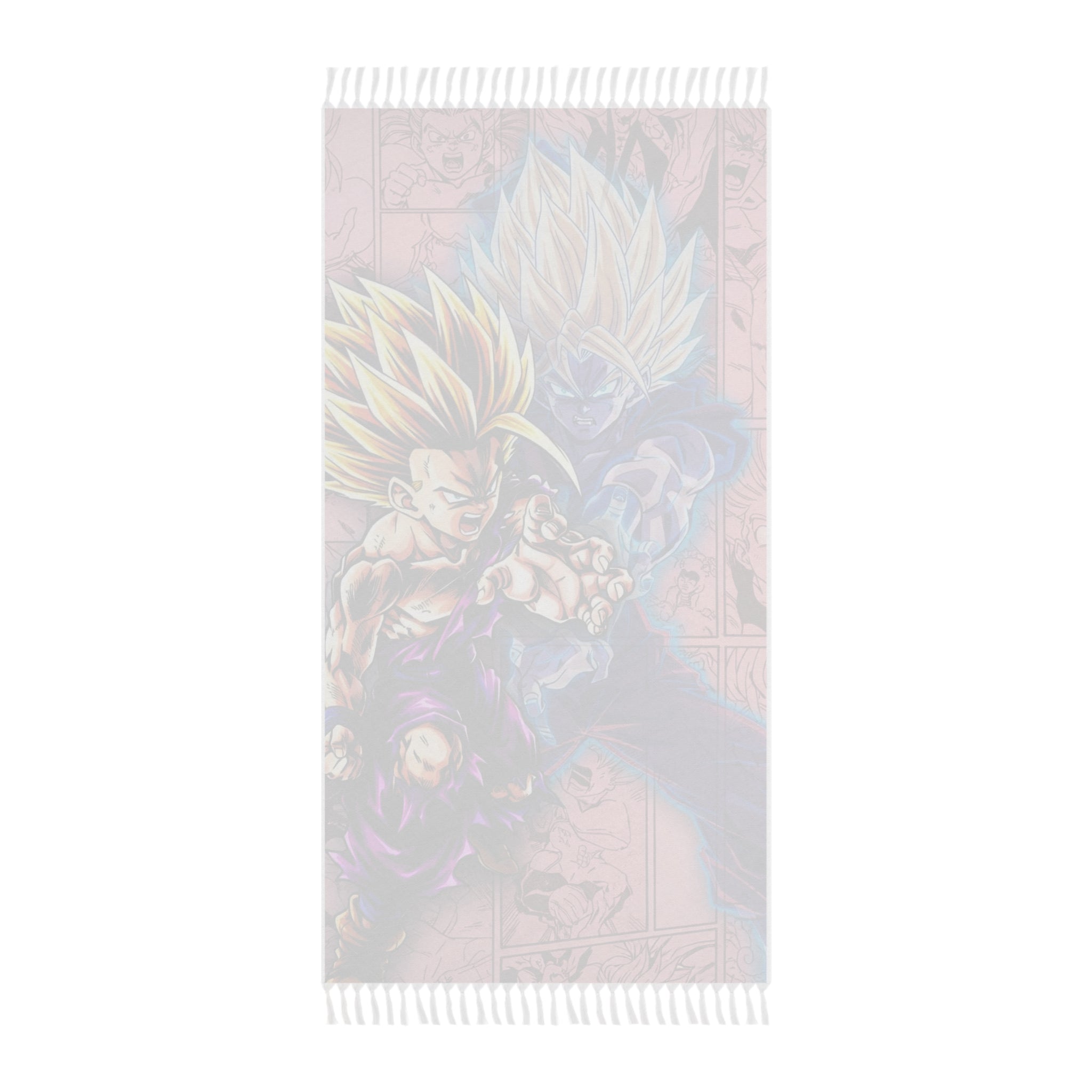Super Saiyan Action Beach Towel | Boho Fringe Beach Cloth