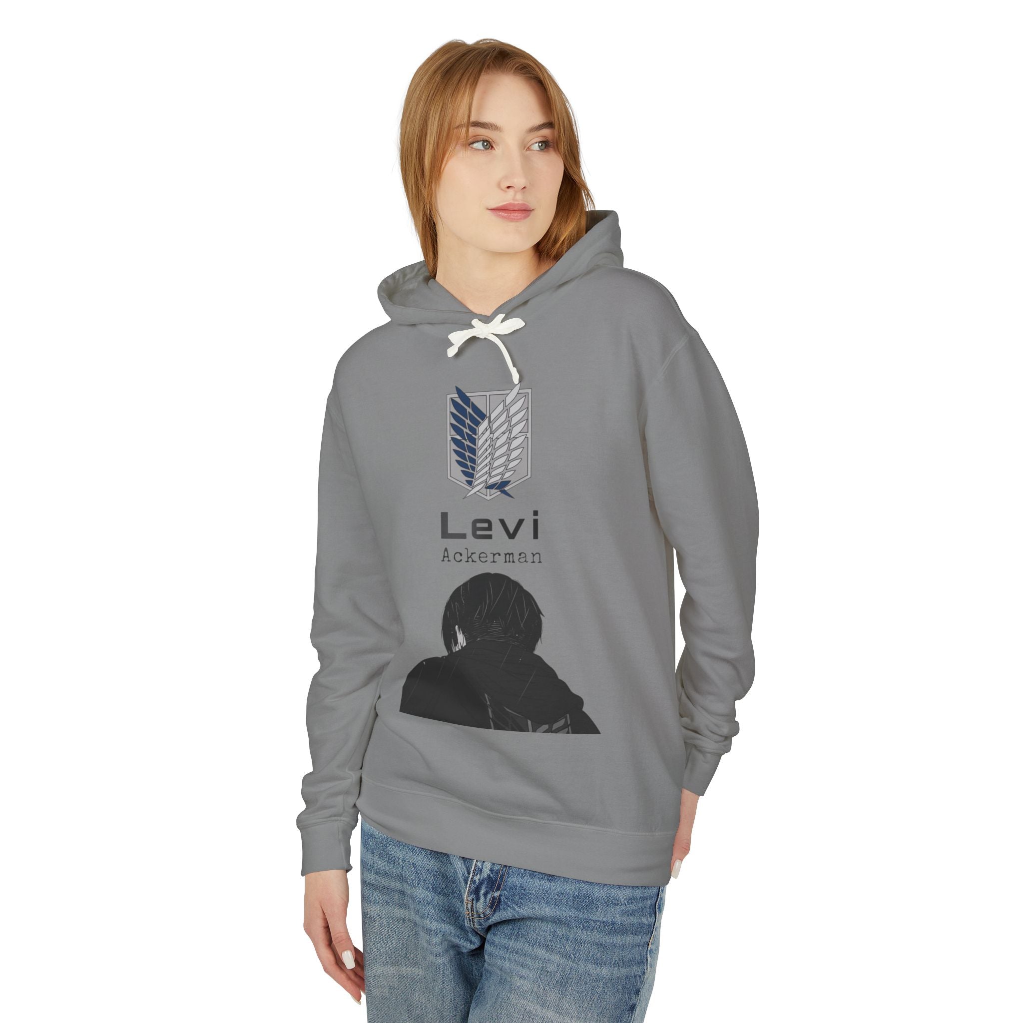 Levi Ackermann silhouette Hoodie | Scout Regiment emblem, anime sweatshirt