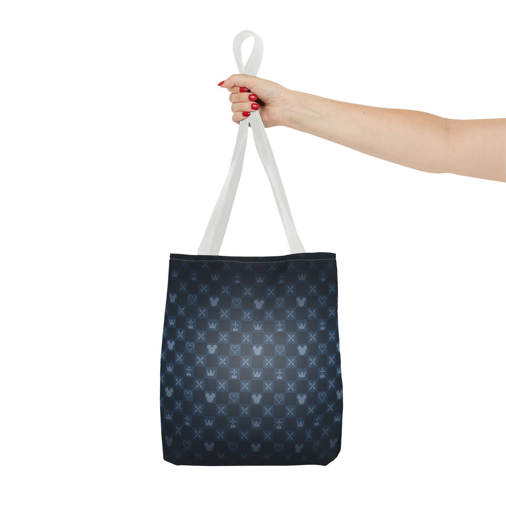 Dark Blue Patterned Monogram Tote | All-Over Print Tote