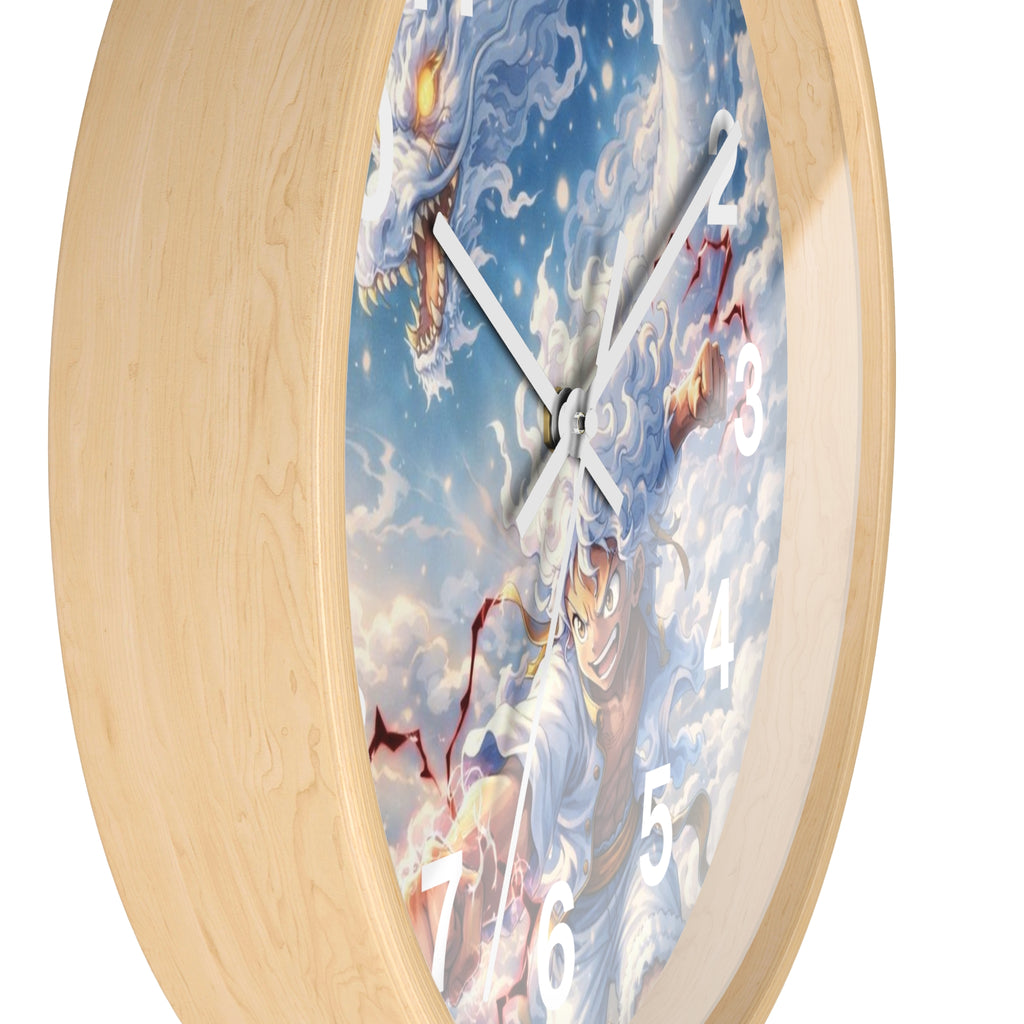 Storm Dragon Warrior Wall Clock | Fantasy Anime Lightning Art