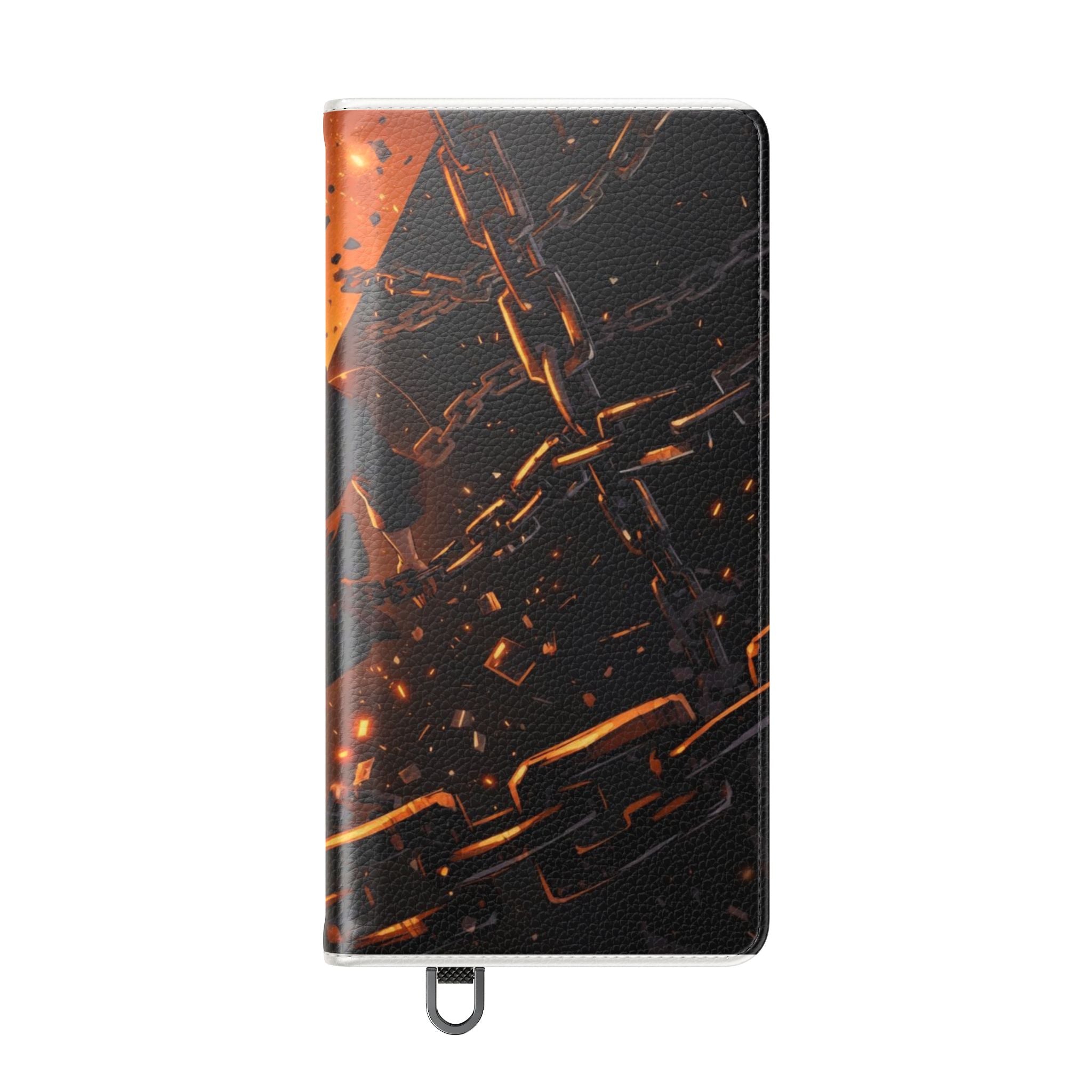 Samurai Flame Illustration Flip Phone Case - Magnetic Wallet Cover