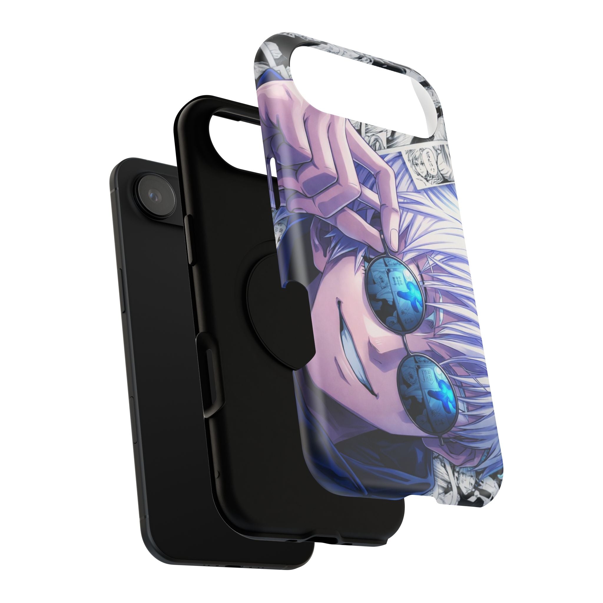 Anime Character Impact-Resistant Phone Case — Stylish Sunglasses Manga Design