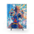 Heroic Keyblade Warrior Shower Curtain | Animated Fantasy Bathroom Decor