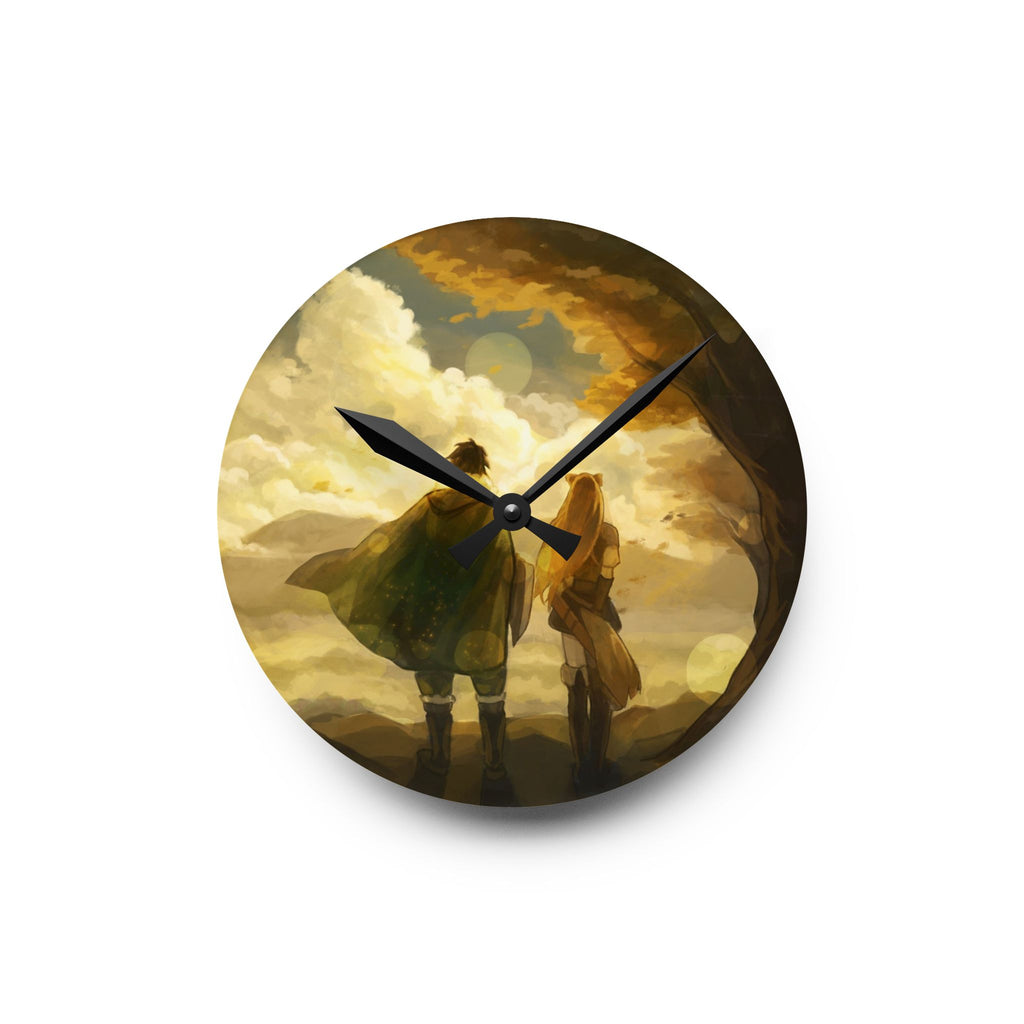 Sunlit Companions Acrylic Wall Clock | Fantasy Landscape, Cozy Atmosphere