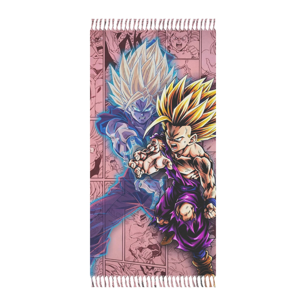 Super Saiyan Action Beach Towel | Boho Fringe Beach Cloth