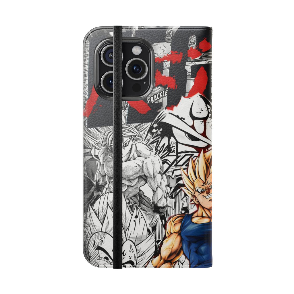 Anime Saiyan Collage Flip Case — Super Saiyan Goku Phone Wallet