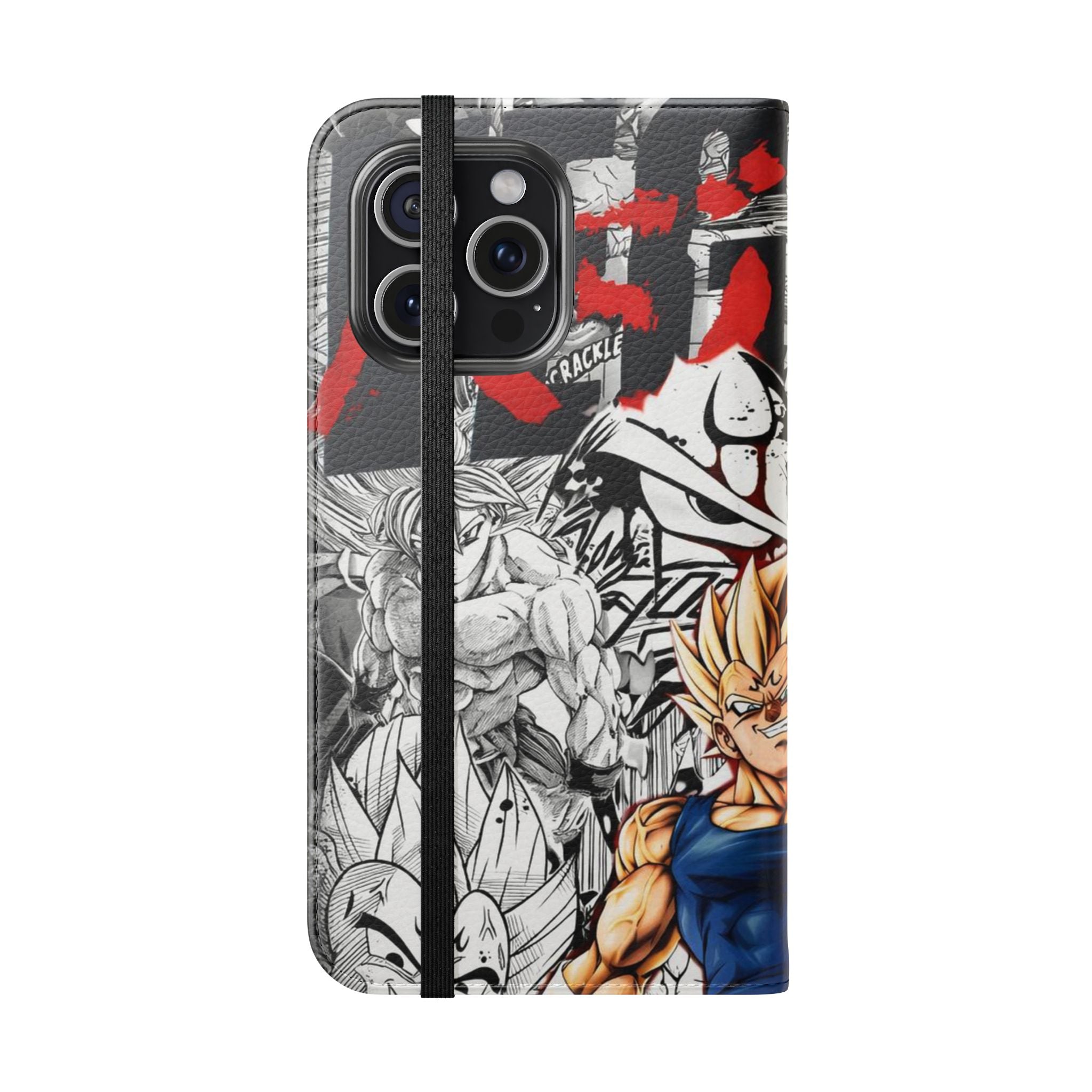 Anime Saiyan Collage Flip Case — Super Saiyan Goku Phone Wallet