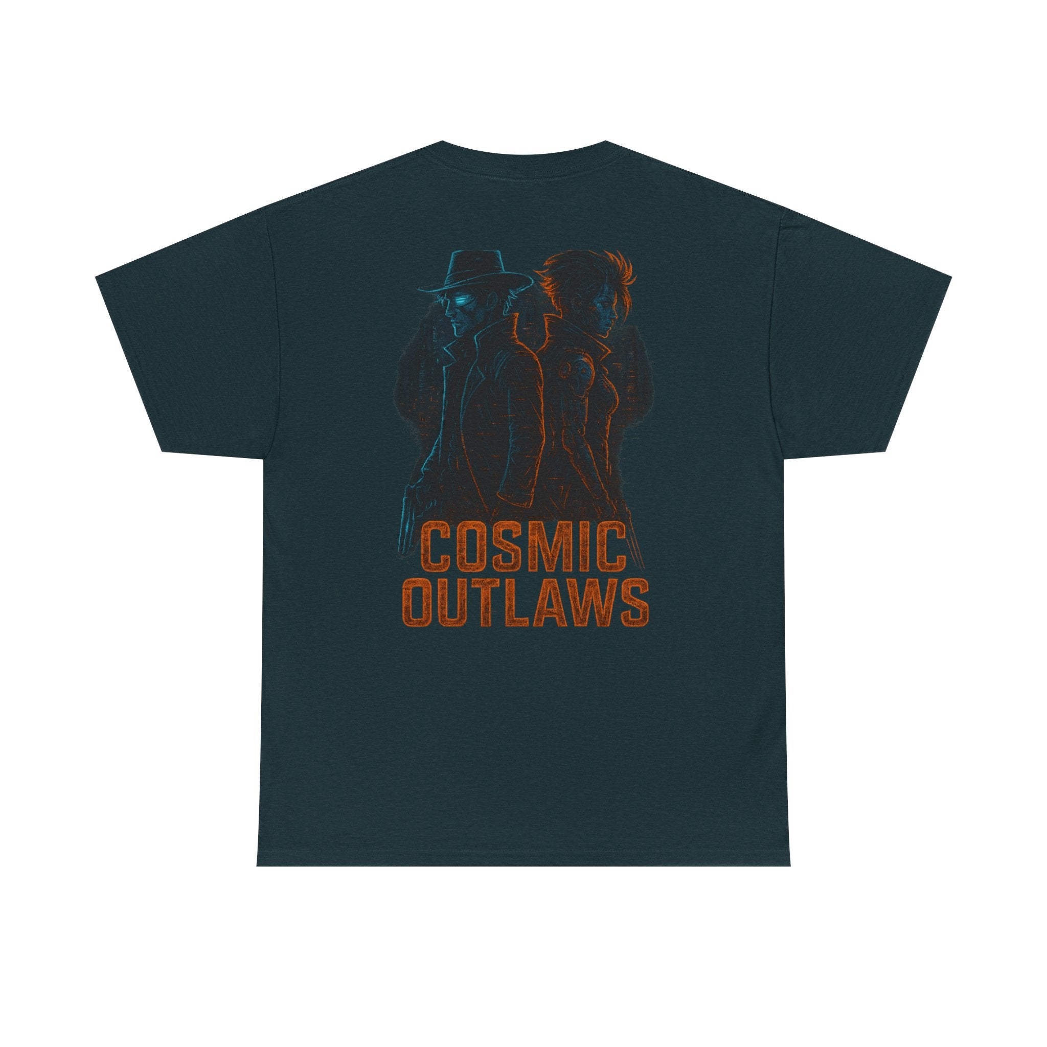 Cosmic Outlaws Graphic Tee | Space-Themed Apparel, Unisex Heavy Cotton Tee, Galaxy T-Shirt, Vintage Style Shirt, Unique Gift Idea