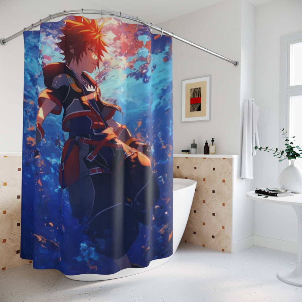 Sunlit Anime Hero Shower Curtain | Fantasy Underwater Scene
