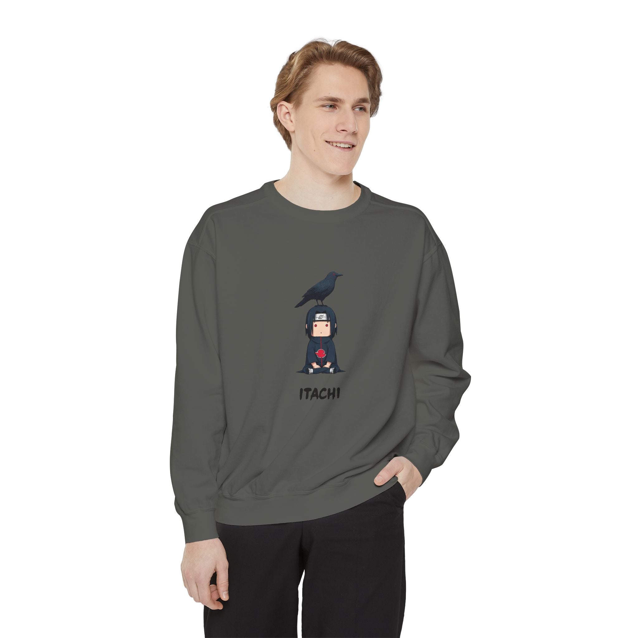 Chibi Ninja Illustration Sweatshirt | Anime Ninja Crow Graphic