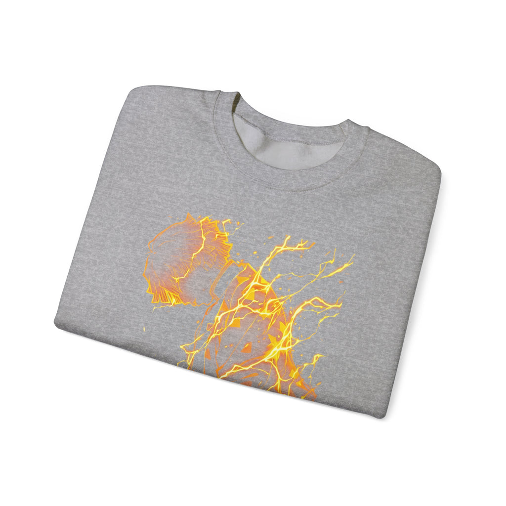 Fiery Guitarist Illustration Sweatshirt | Electric Music Rock Art