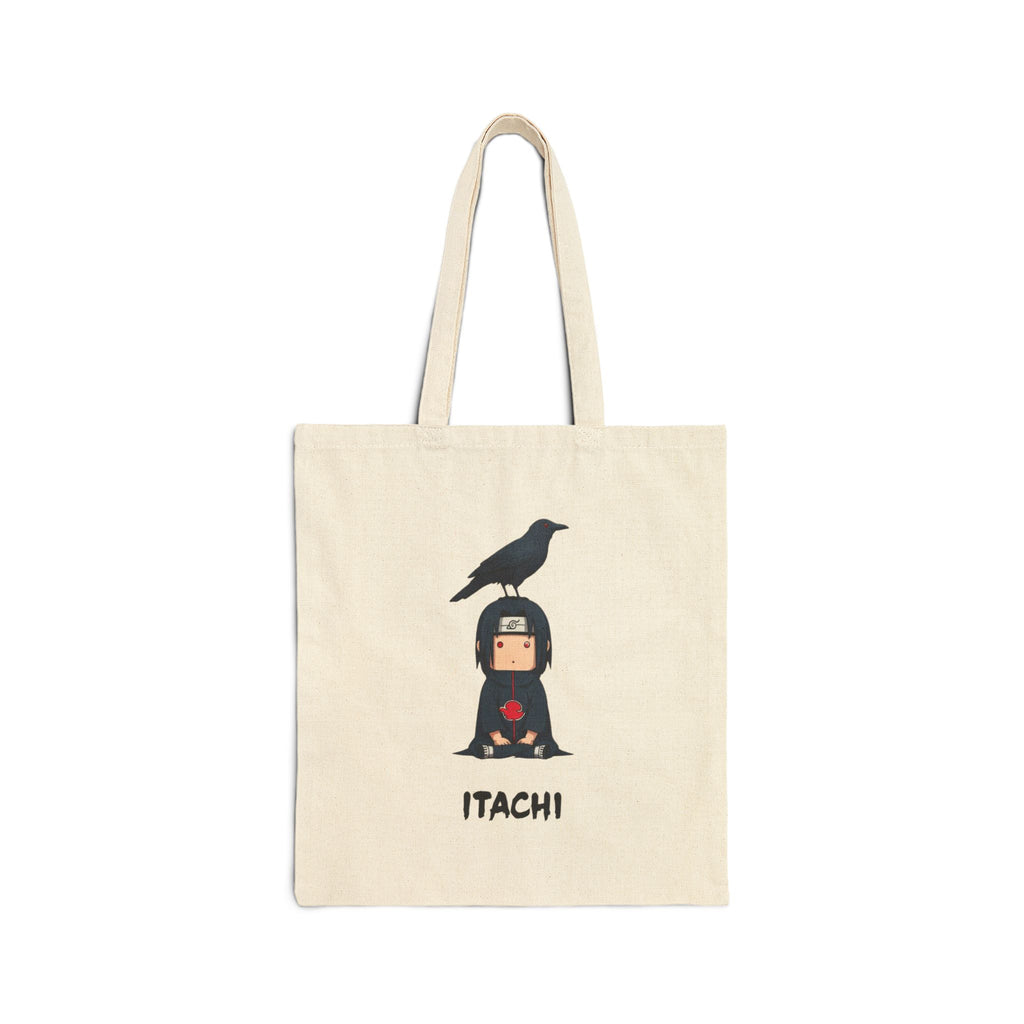 boy chibi with crow Tote Bag | Anime character illustration, minimalist canvas tote