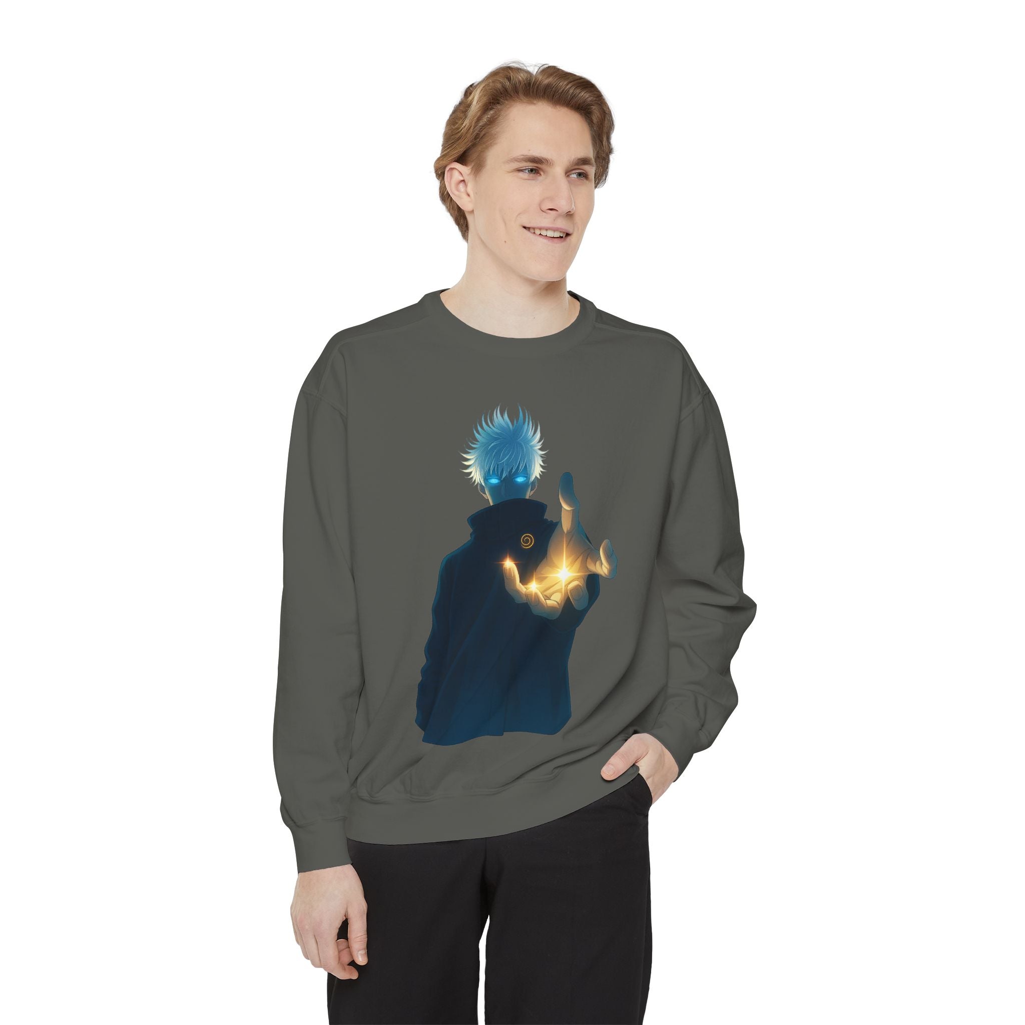 Mystical Sweatshirt for Anime Lovers, Cozy Unisex Garment, Gift for Fans, Trendy Fashion Hoodie, Unique Graphic Sweater