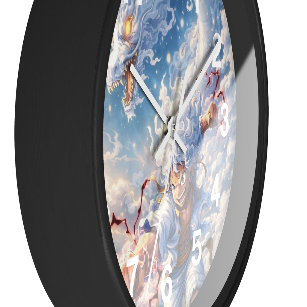 Storm Dragon Warrior Wall Clock | Fantasy Anime Lightning Art