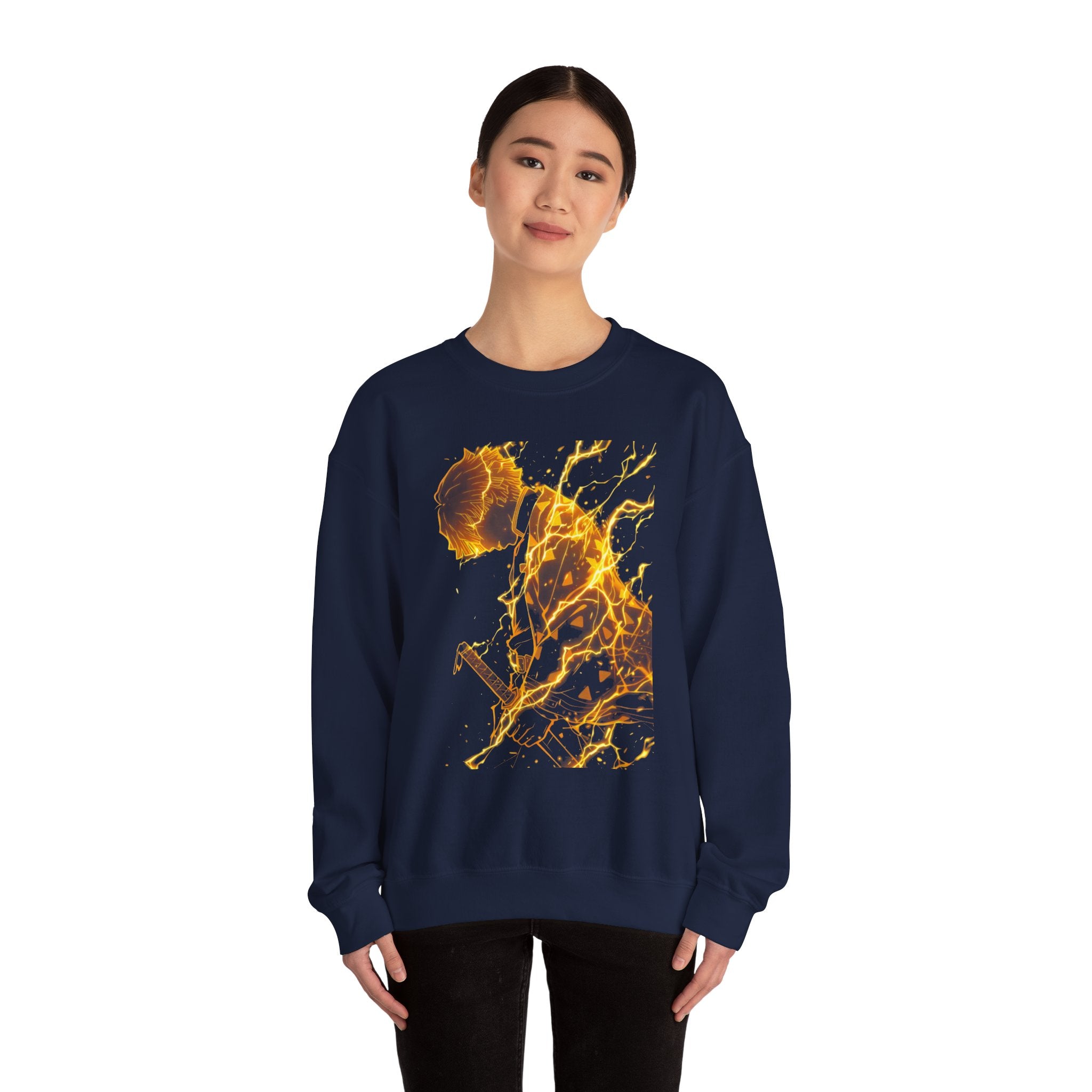 Fiery Guitarist Illustration Sweatshirt | Electric Music Rock Art