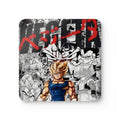 Super Saiyan Anime Character Corkwood Coasters | Dragon Fighter Collage