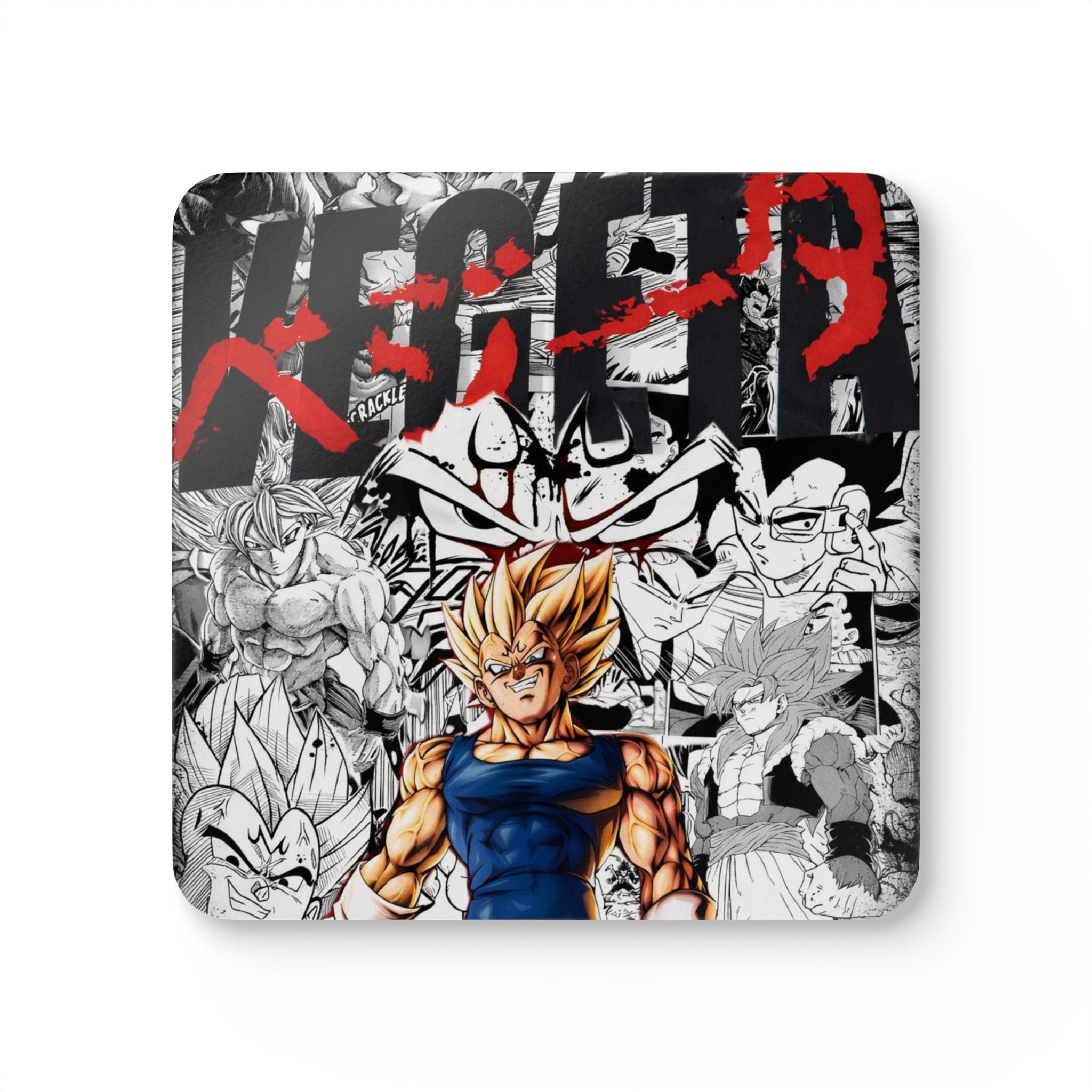 Super Saiyan Anime Character Corkwood Coasters | Dragon Fighter Collage