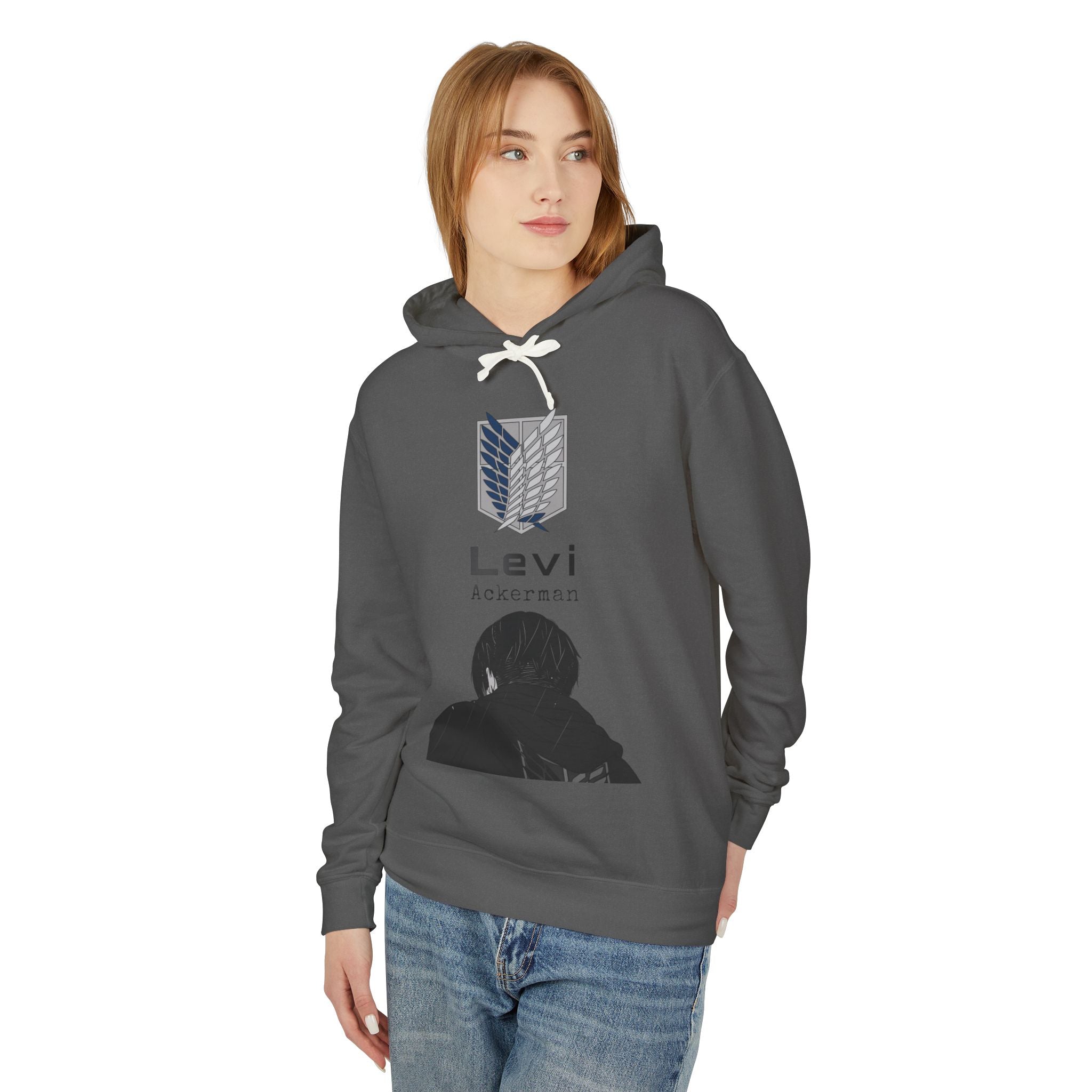 Levi Ackermann silhouette Hoodie | Scout Regiment emblem, anime sweatshirt