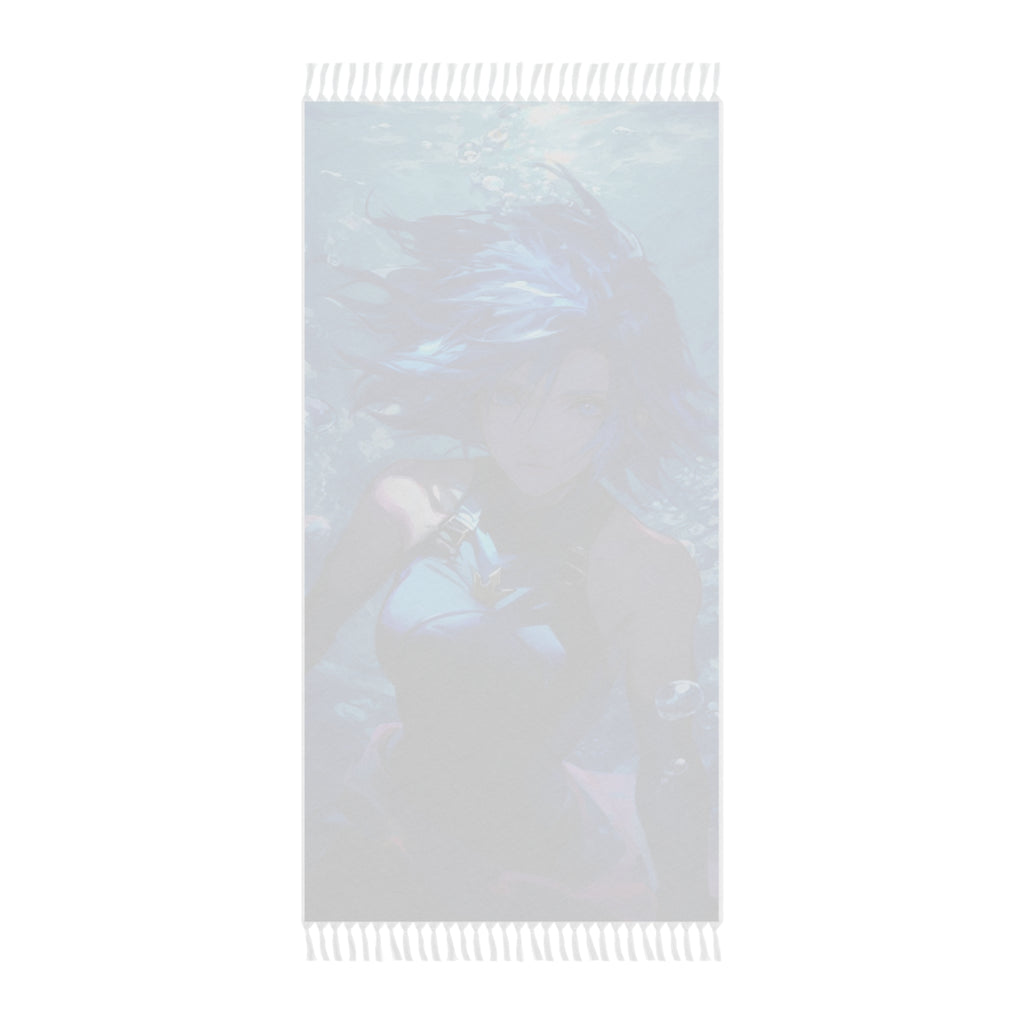 Blue Anime Mermaid Beach Towel | Boho Fringe Beach Cloth
