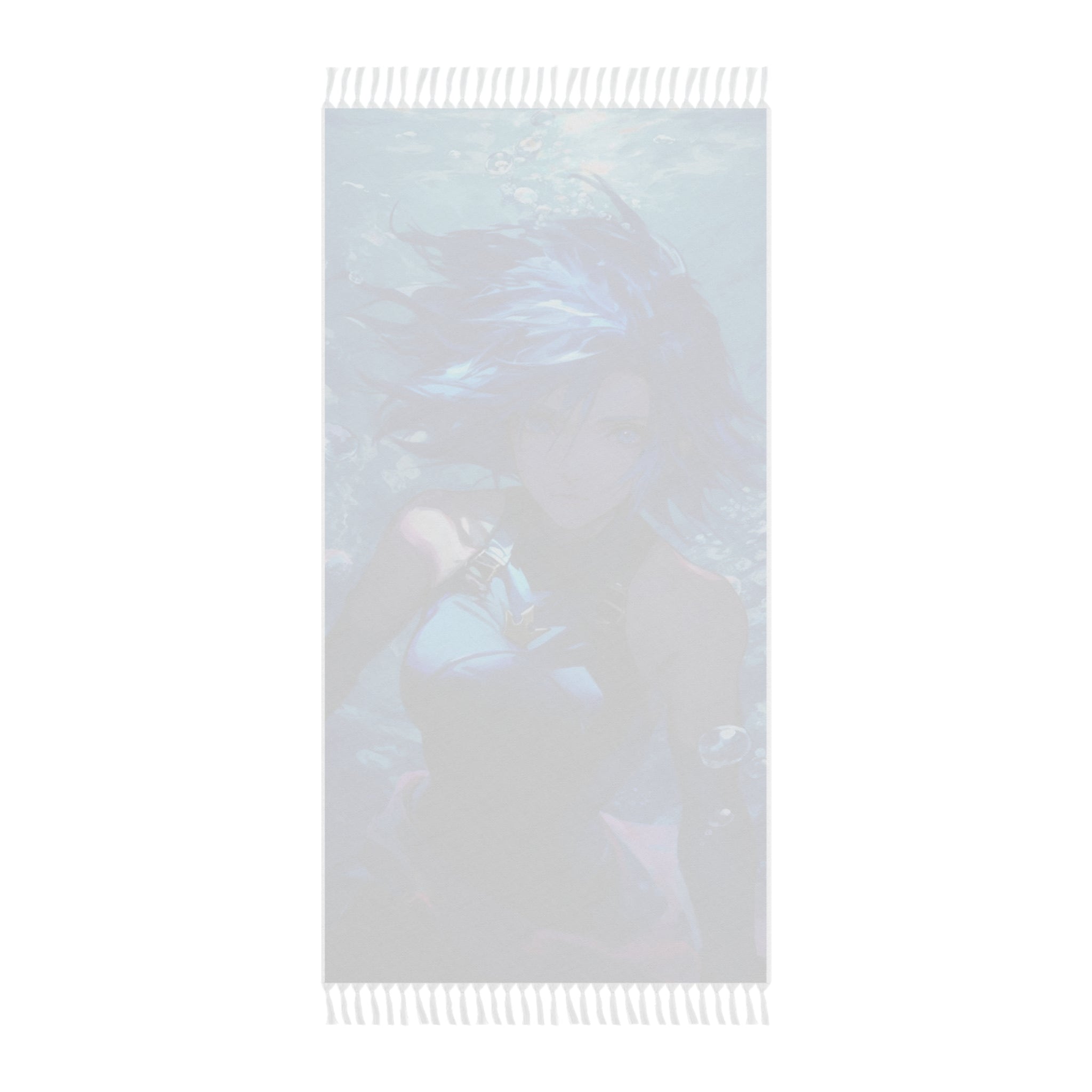 Blue Anime Mermaid Beach Towel | Boho Fringe Beach Cloth