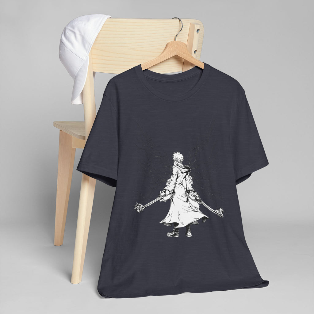 Angelic Warrior Sketch T-Shirt | Fantasy Illustration, Sword & Wings