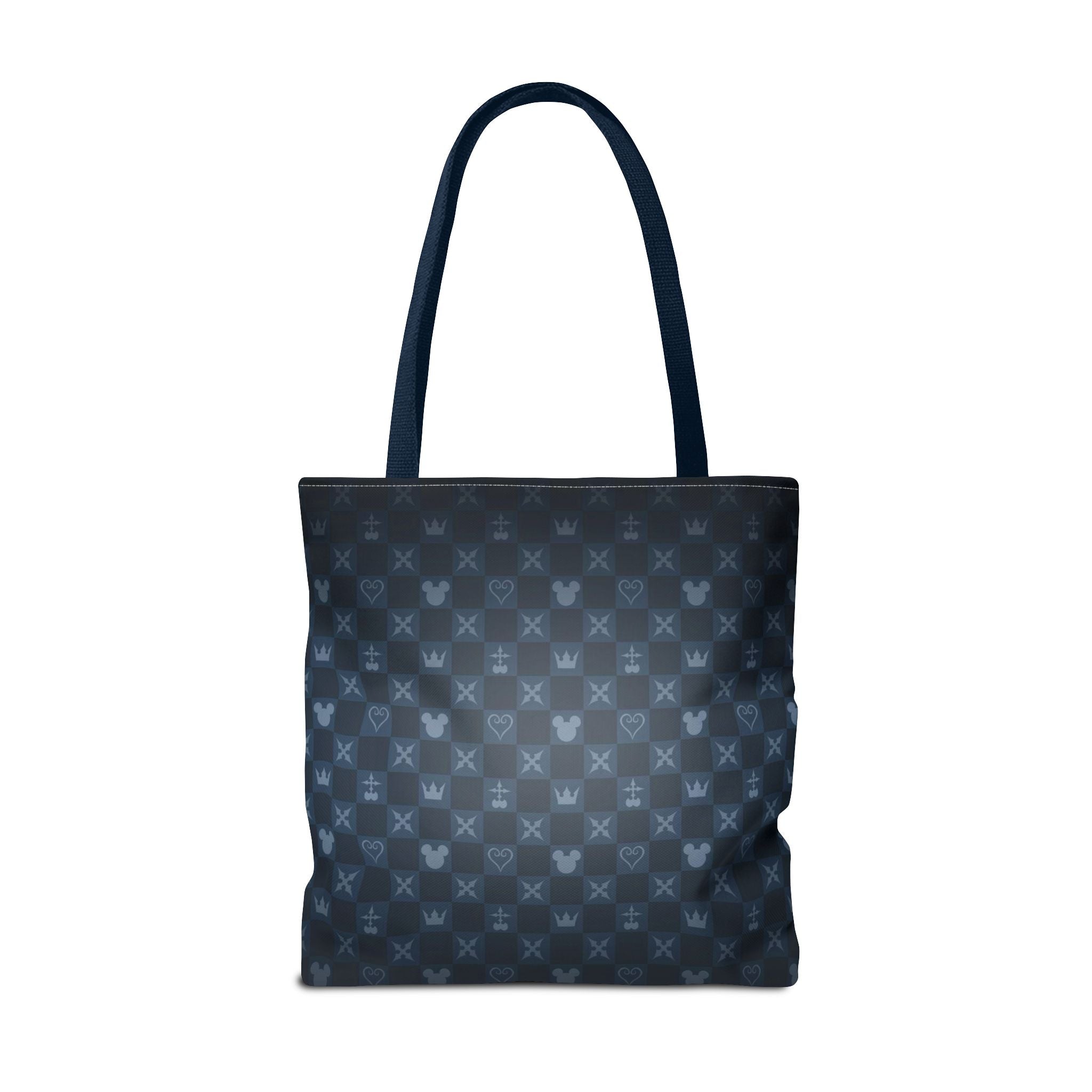 Dark Blue Patterned Monogram Tote | All-Over Print Tote