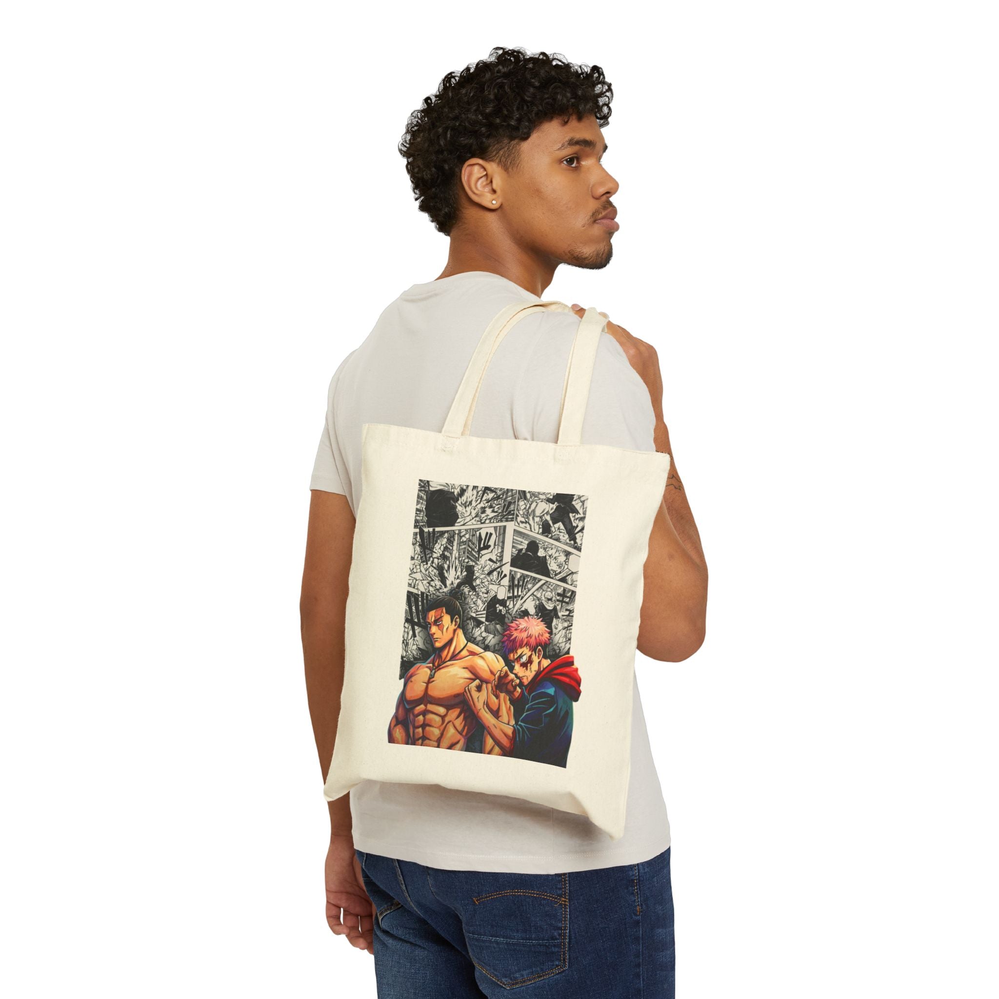 Anime Duo Illustration Tote Bag | Manga Panel Background