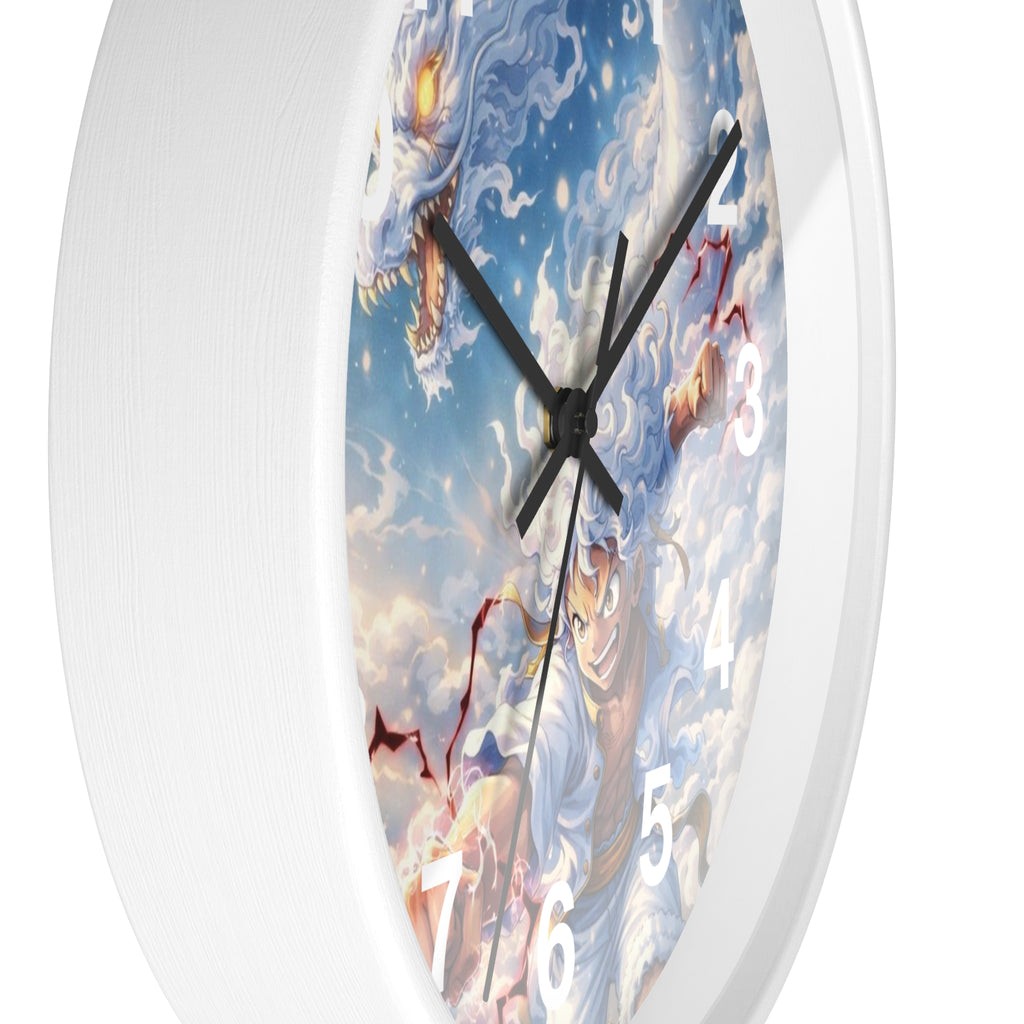 Storm Dragon Warrior Wall Clock | Fantasy Anime Lightning Art
