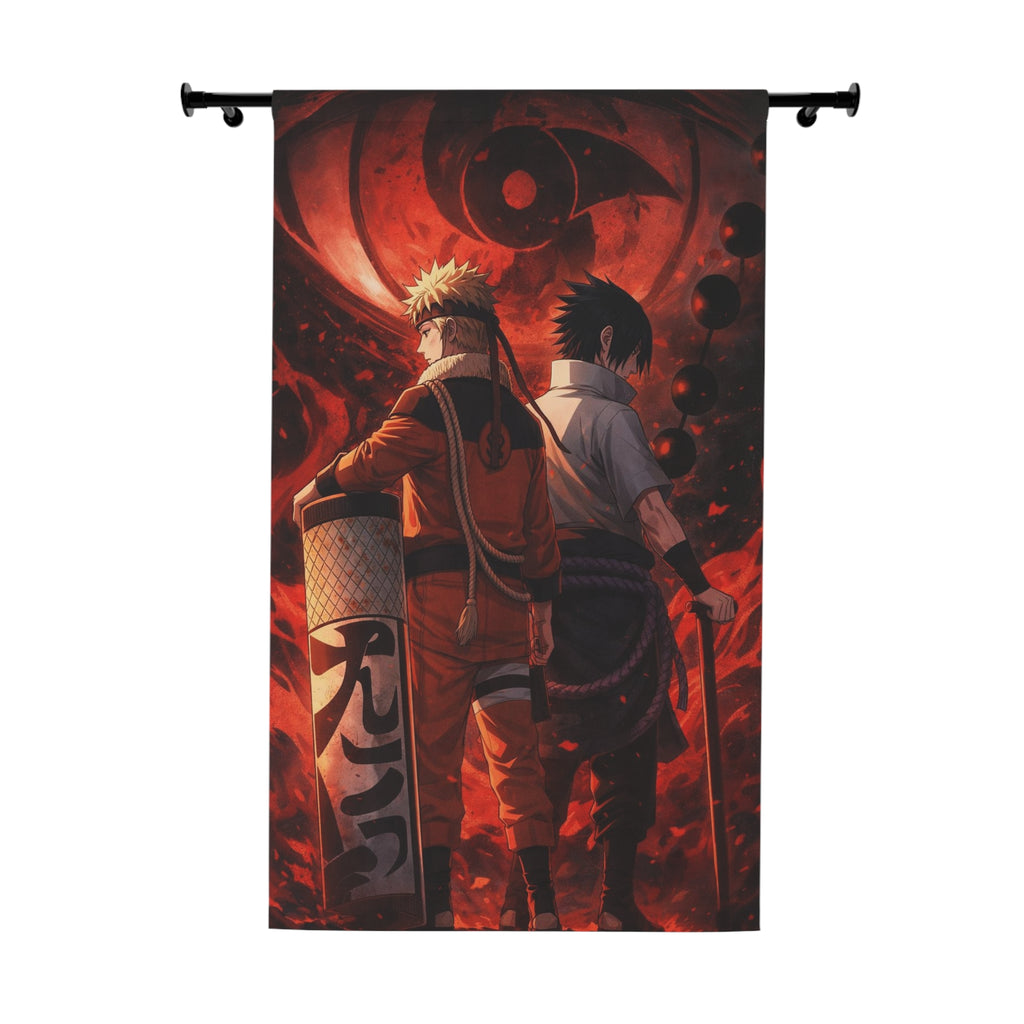 Anime Duo Illustration Window Curtains | Anime Shonen Decor