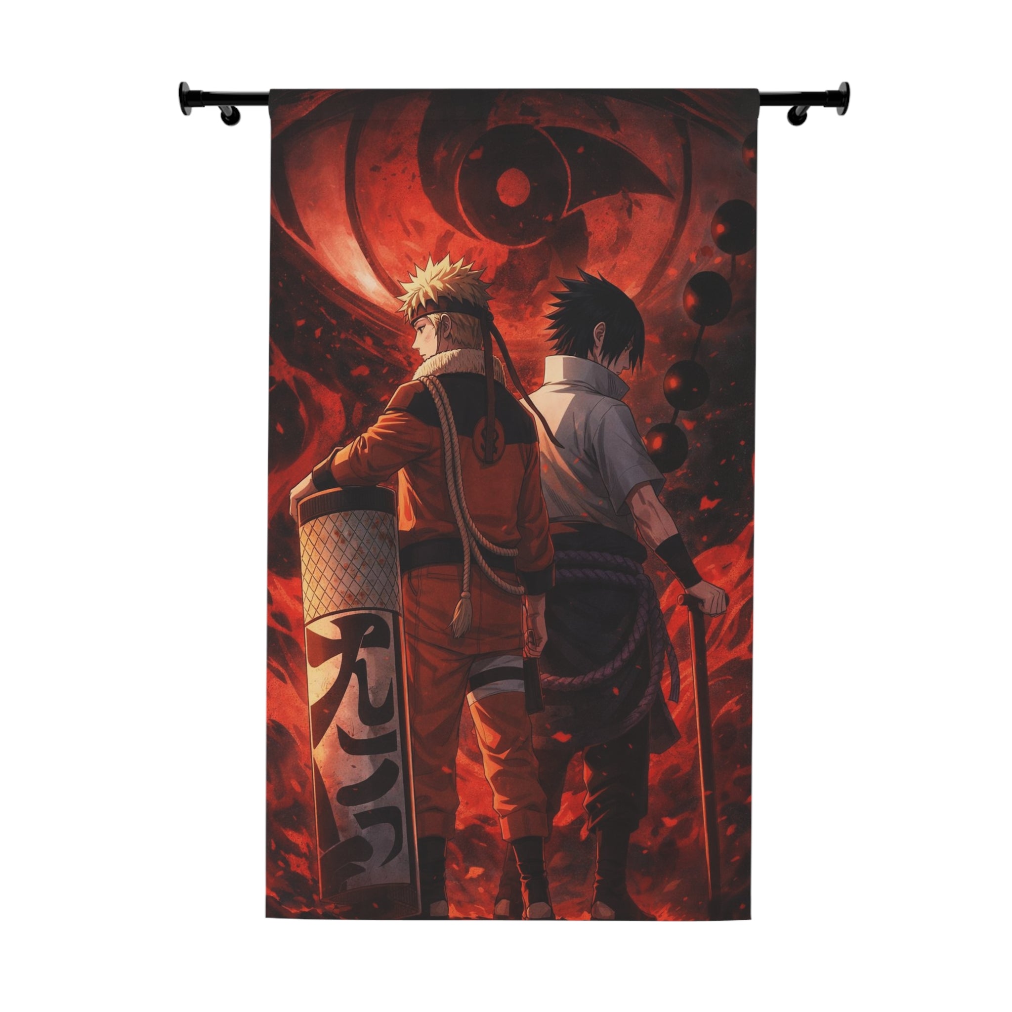 Anime Duo Illustration Window Curtains | Anime Shonen Decor