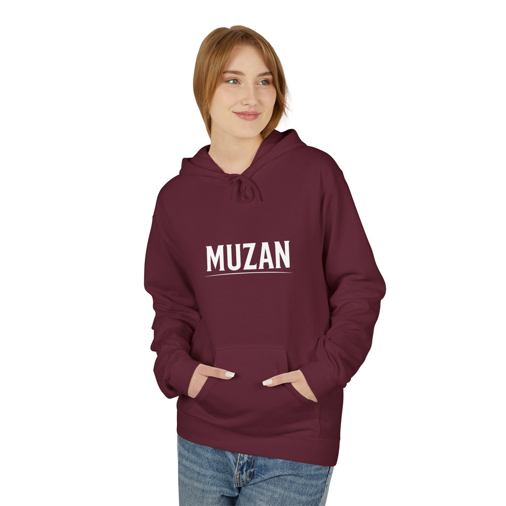 Stylish Unisex Fleece Hoodie with MUZAN Design, Perfect for Casual Wear, Gifts, Anime Fans, Cozy Layering, Unique Apparel