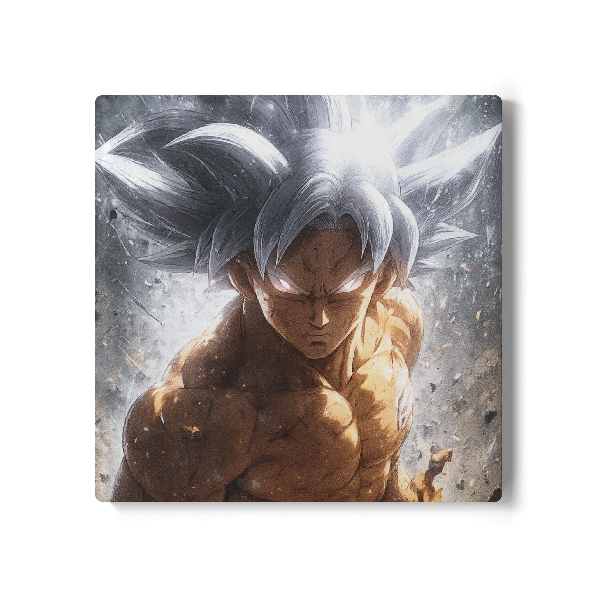 Ultra Instinct Warrior Ceramic Coaster | Anime Power Illustration