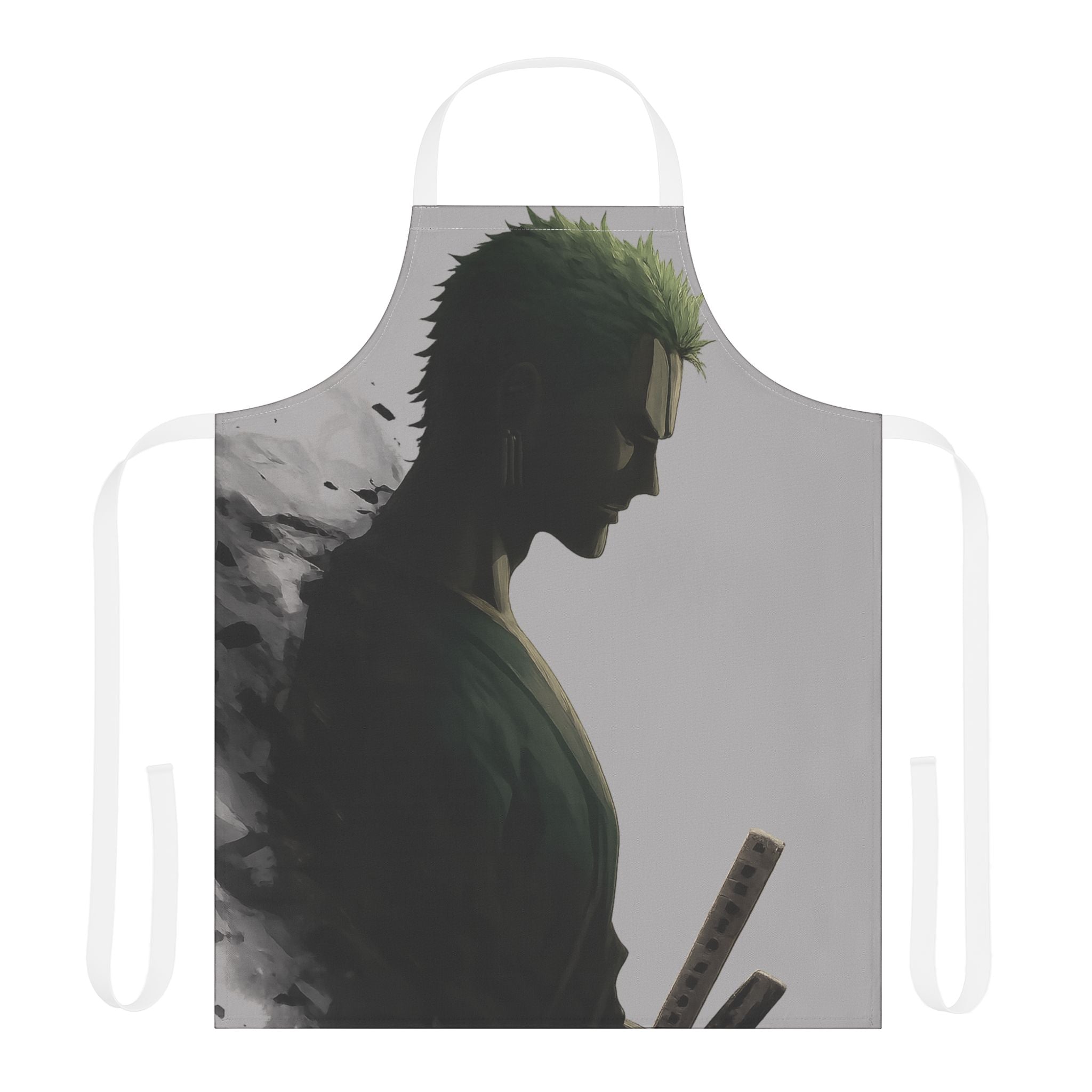 Silhouette Swordsman Apron | Anime Samurai Kitchen Apron, Artistic Portrait