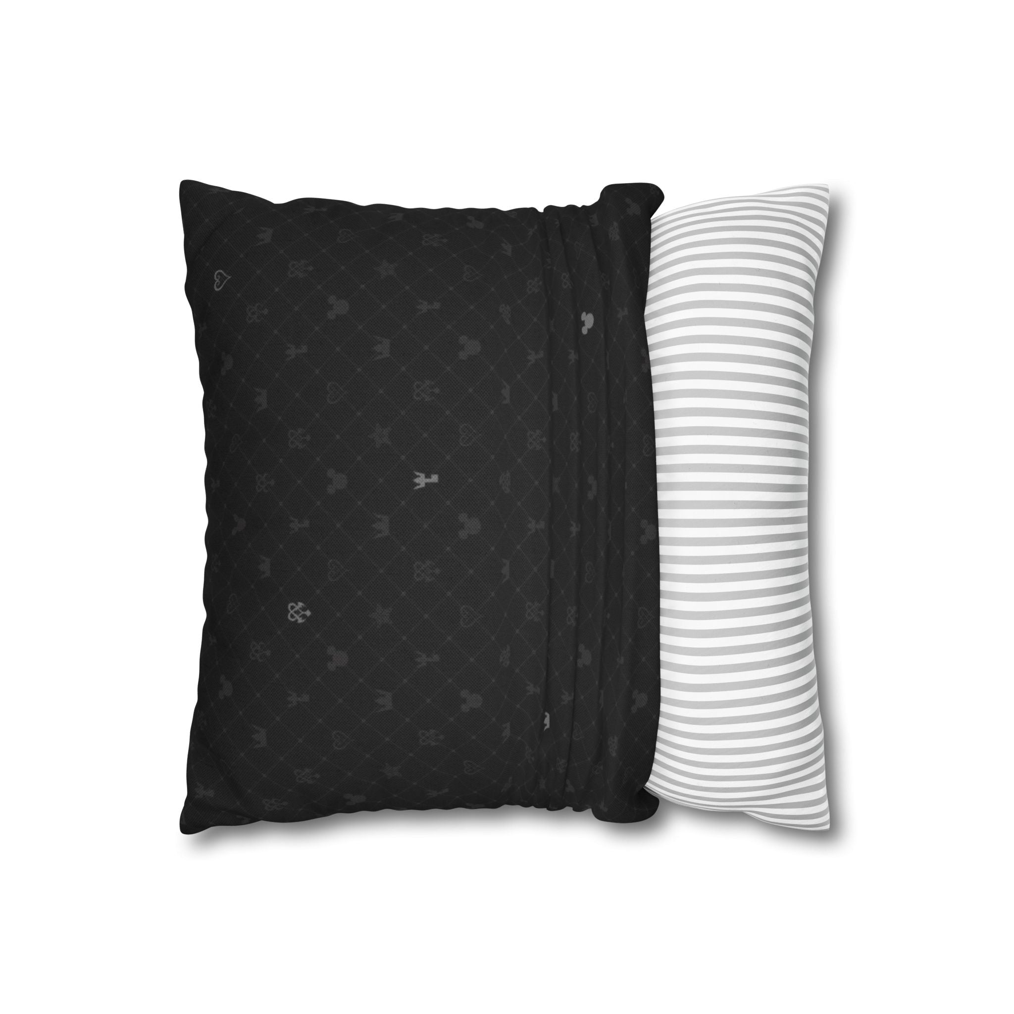 Black Subtle Hearts Pillowcase | Square Pillowcase