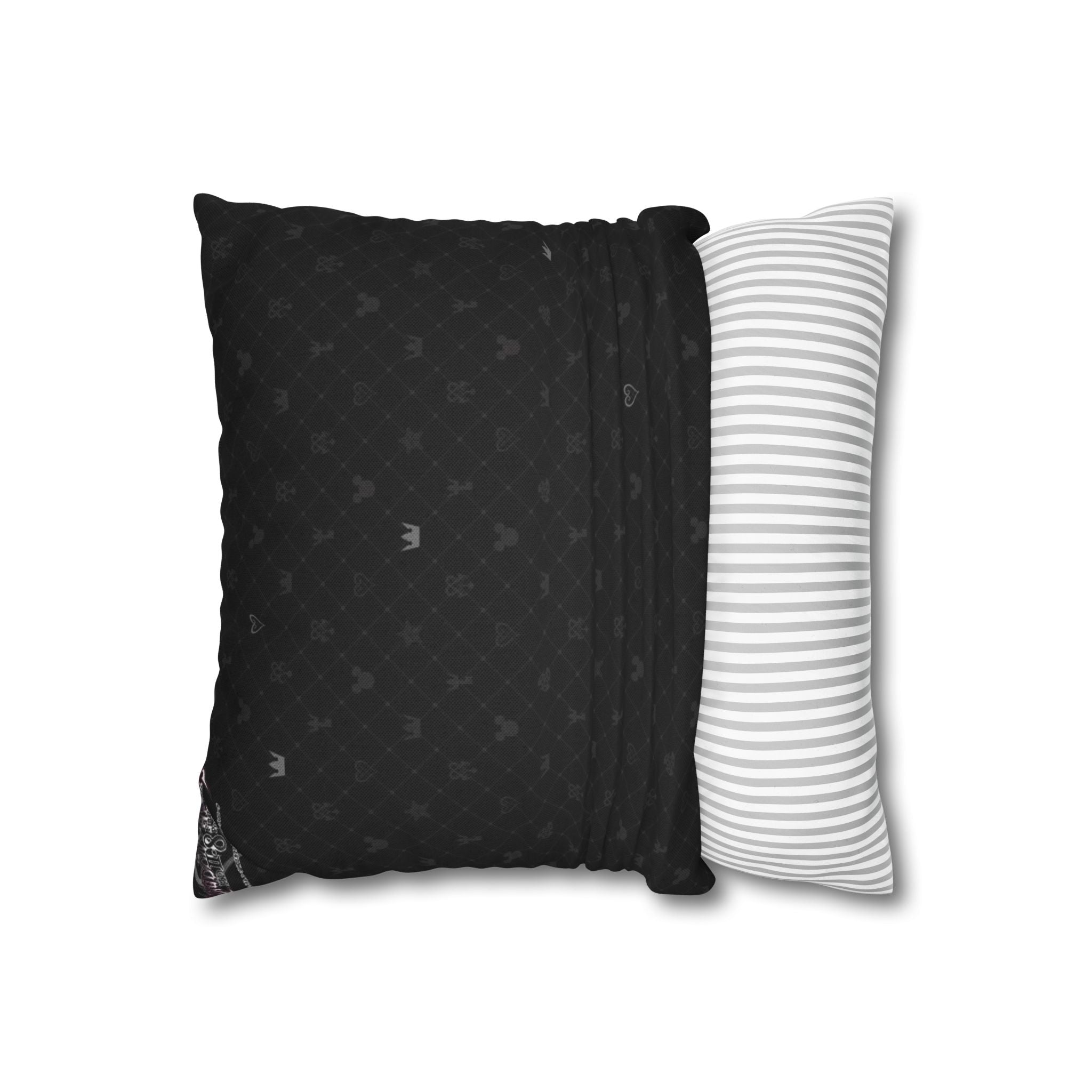 Black Subtle Hearts Pillowcase | Square Pillowcase
