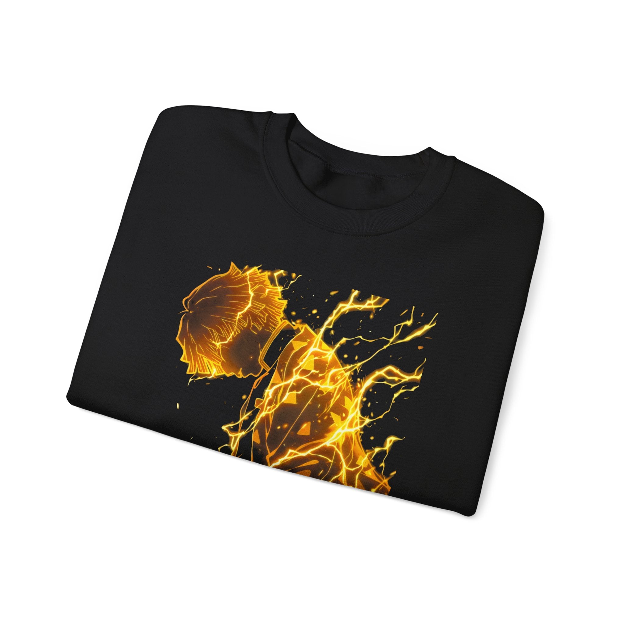 Fiery Guitarist Illustration Sweatshirt | Electric Music Rock Art