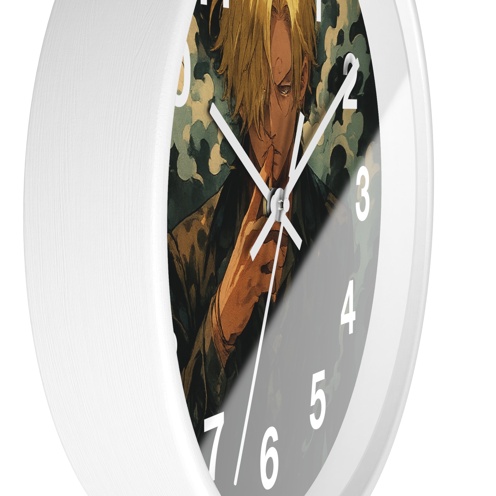 Blond Anime Man Smoking Wall Clock | Illustrated Character, Dark Moody Art