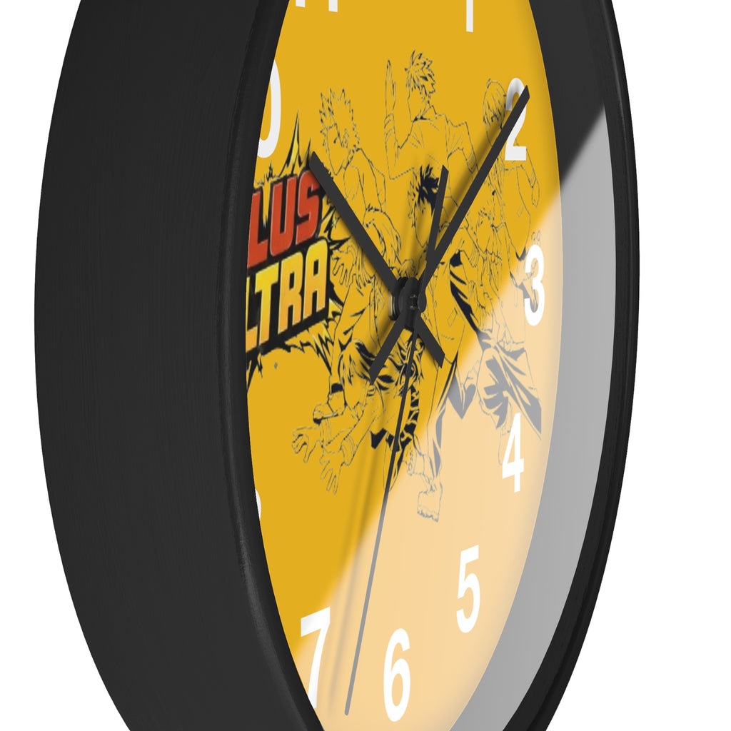 Plus Ultra Heroes Wall Clock | Yellow Anime Action Clock