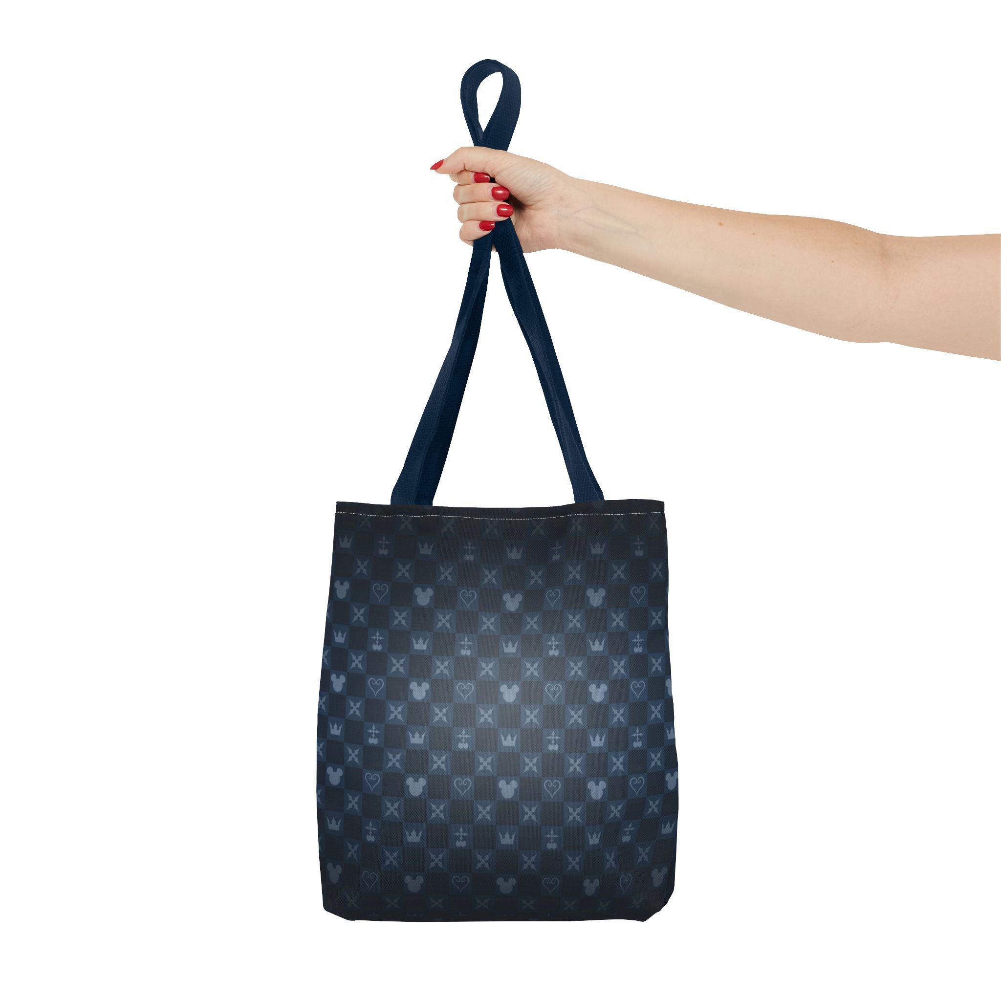 Dark Blue Patterned Monogram Tote | All-Over Print Tote