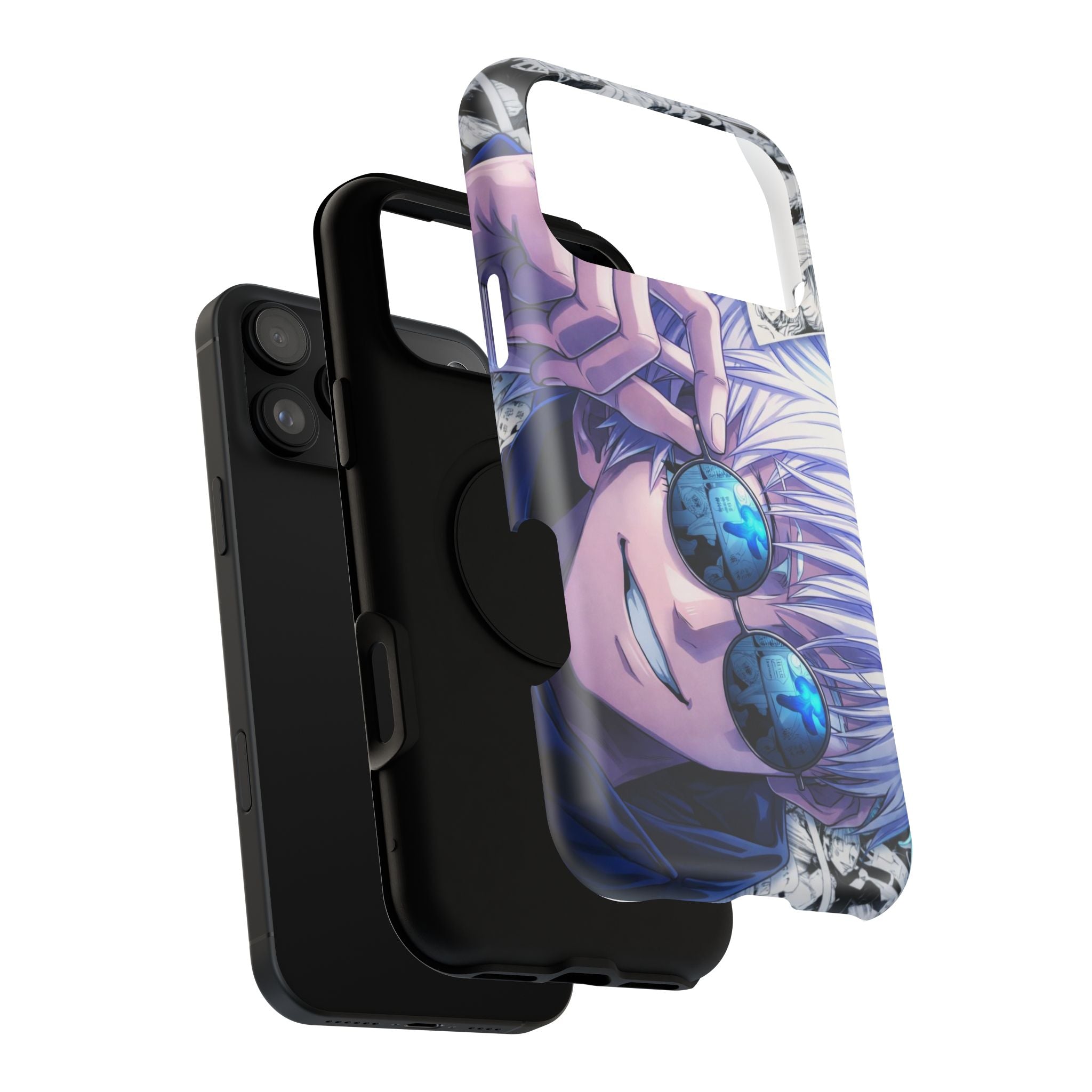 Anime Character Impact-Resistant Phone Case — Stylish Sunglasses Manga Design