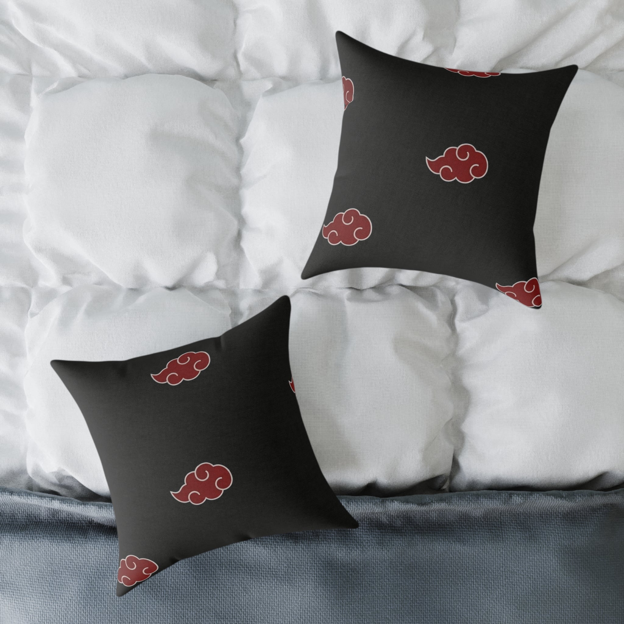 Red Akatsuki Cloud Pillow | Anime Pattern Accent Pillow