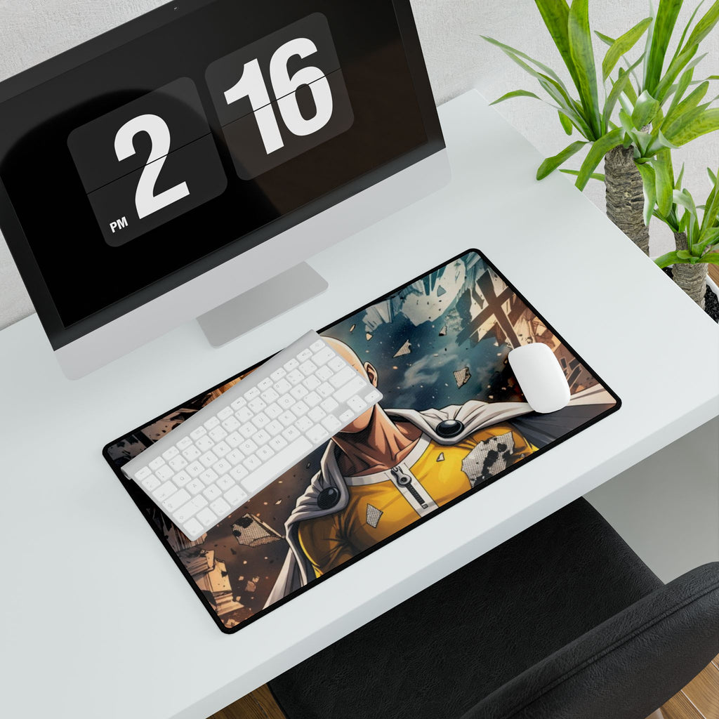 Saitama One Punch Man Desk Mat | Anime Gaming Mousepad, Oversized Desk Pad