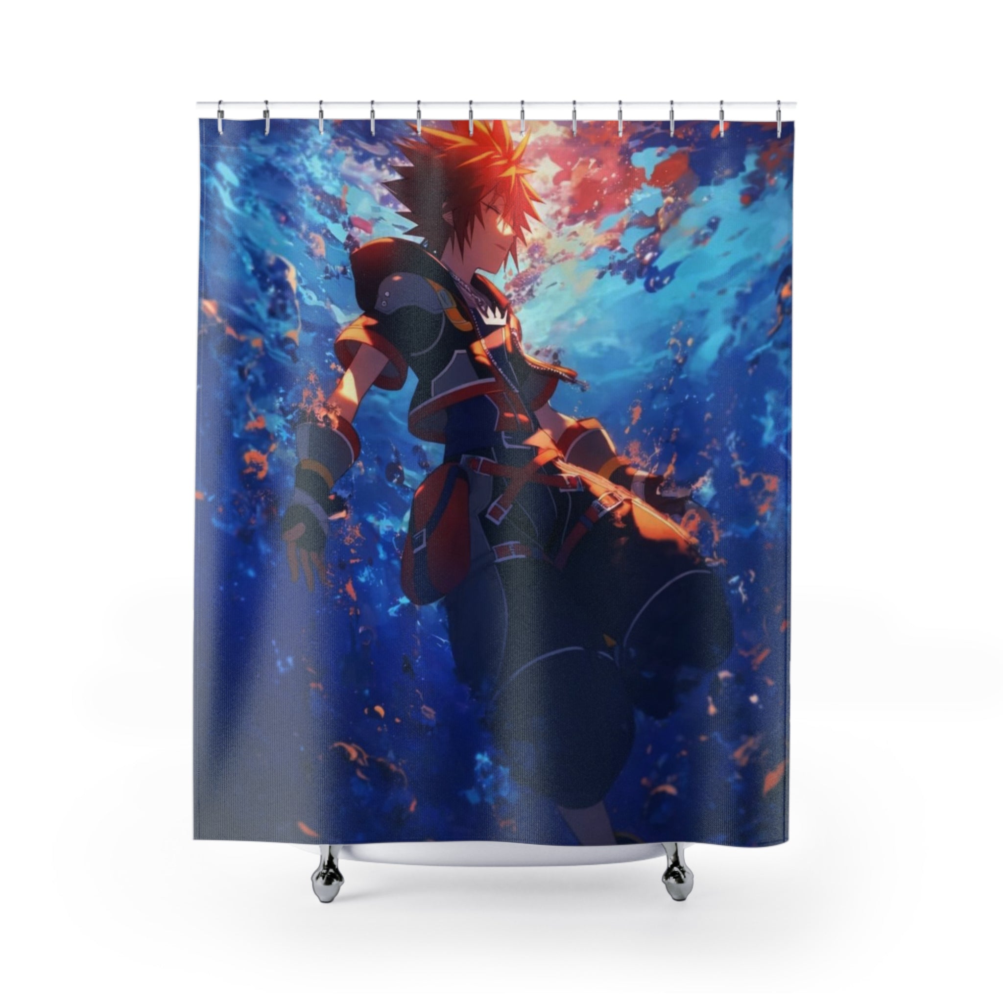 Sunlit Anime Hero Shower Curtain | Fantasy Underwater Scene