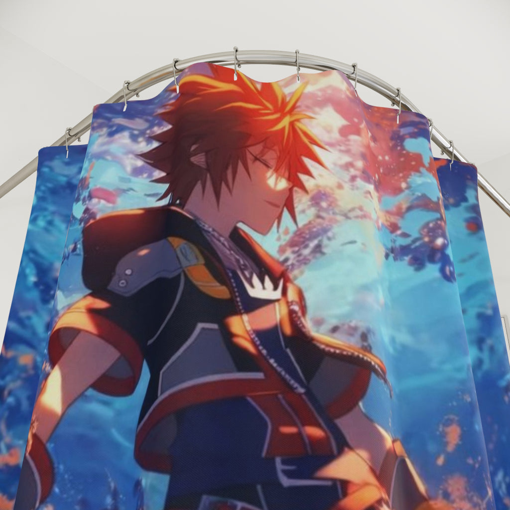 Sunlit Anime Hero Shower Curtain | Fantasy Underwater Scene