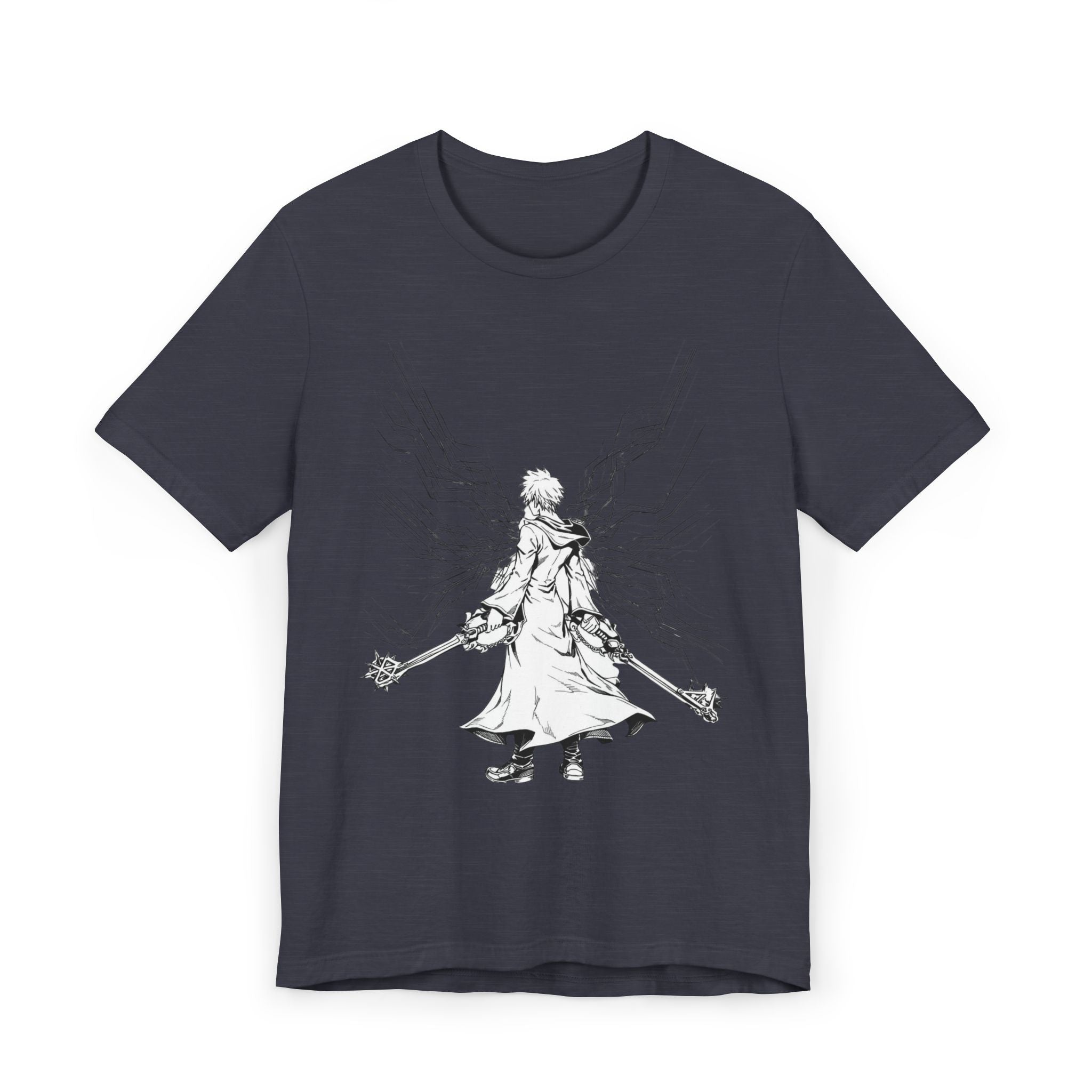 Angelic Warrior Sketch T-Shirt | Fantasy Illustration, Sword & Wings