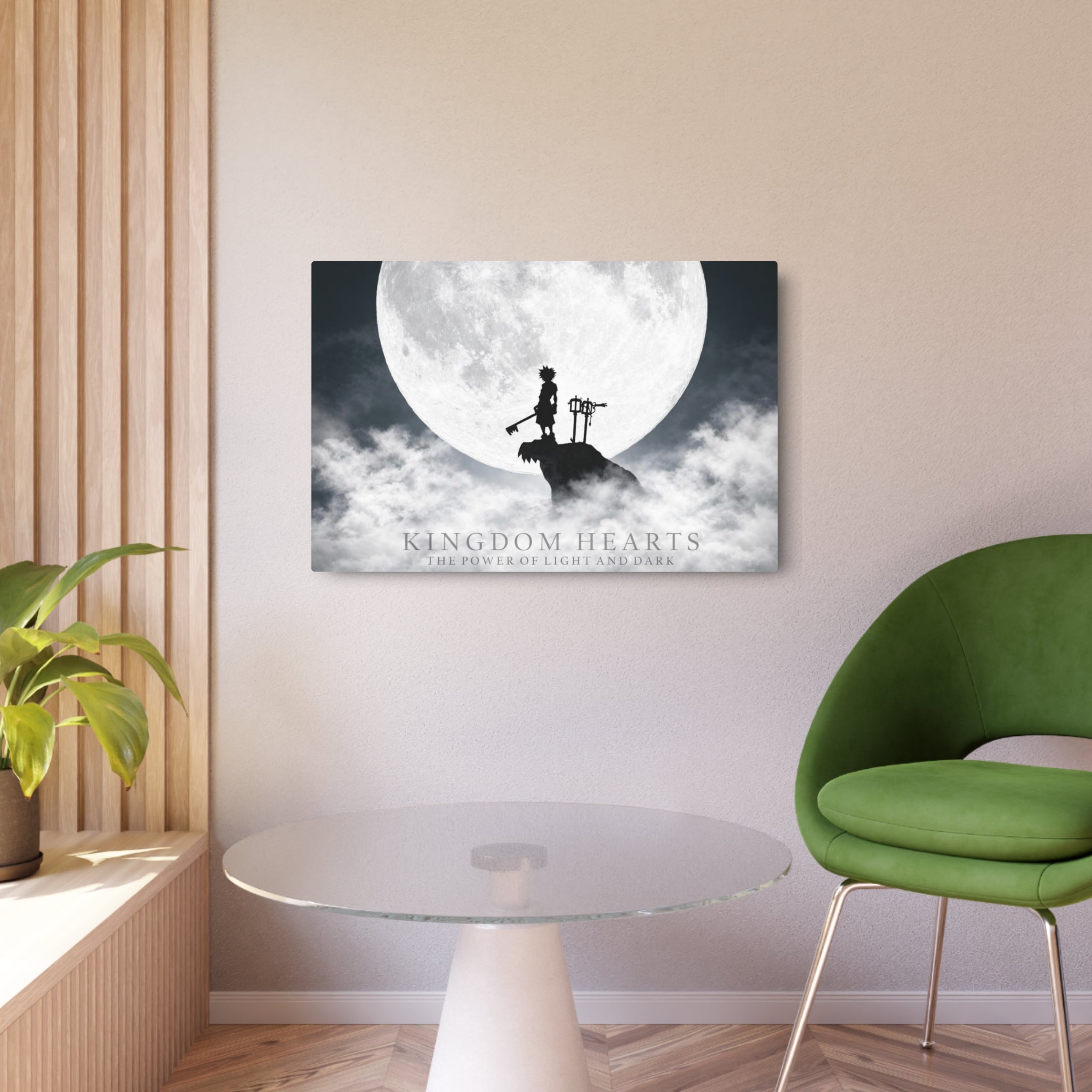 Boy with Key  Moon Silhouette Metal Art Sign | Sora Keyblade Wall Decor