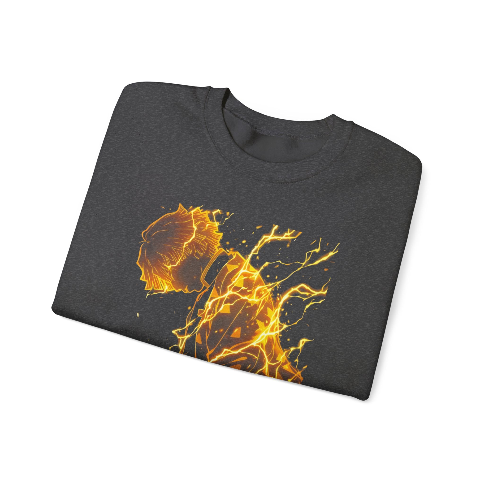 Fiery Guitarist Illustration Sweatshirt | Electric Music Rock Art