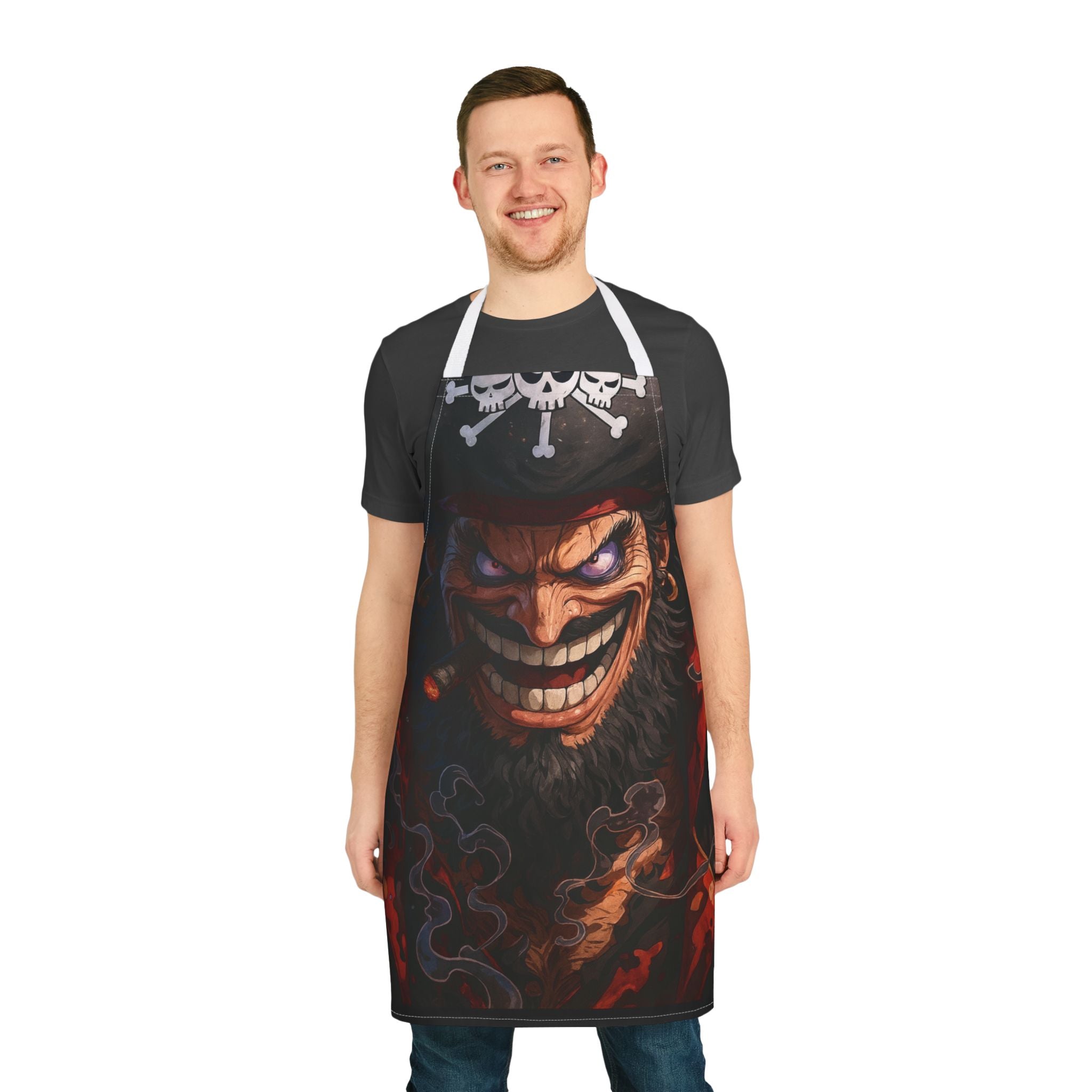 Creepy Pirate Skull Apron | Spooky Pirate Face Cooking Apron
