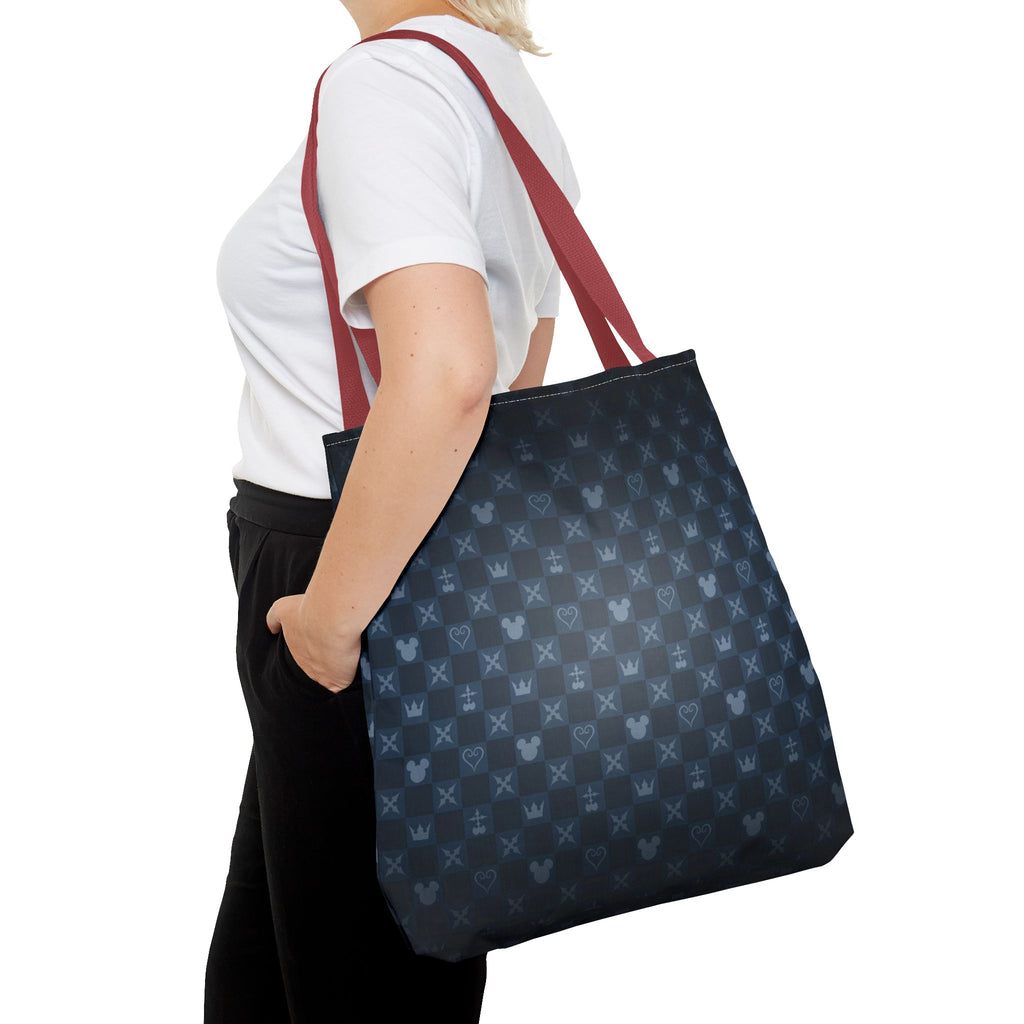 Dark Blue Patterned Monogram Tote | All-Over Print Tote