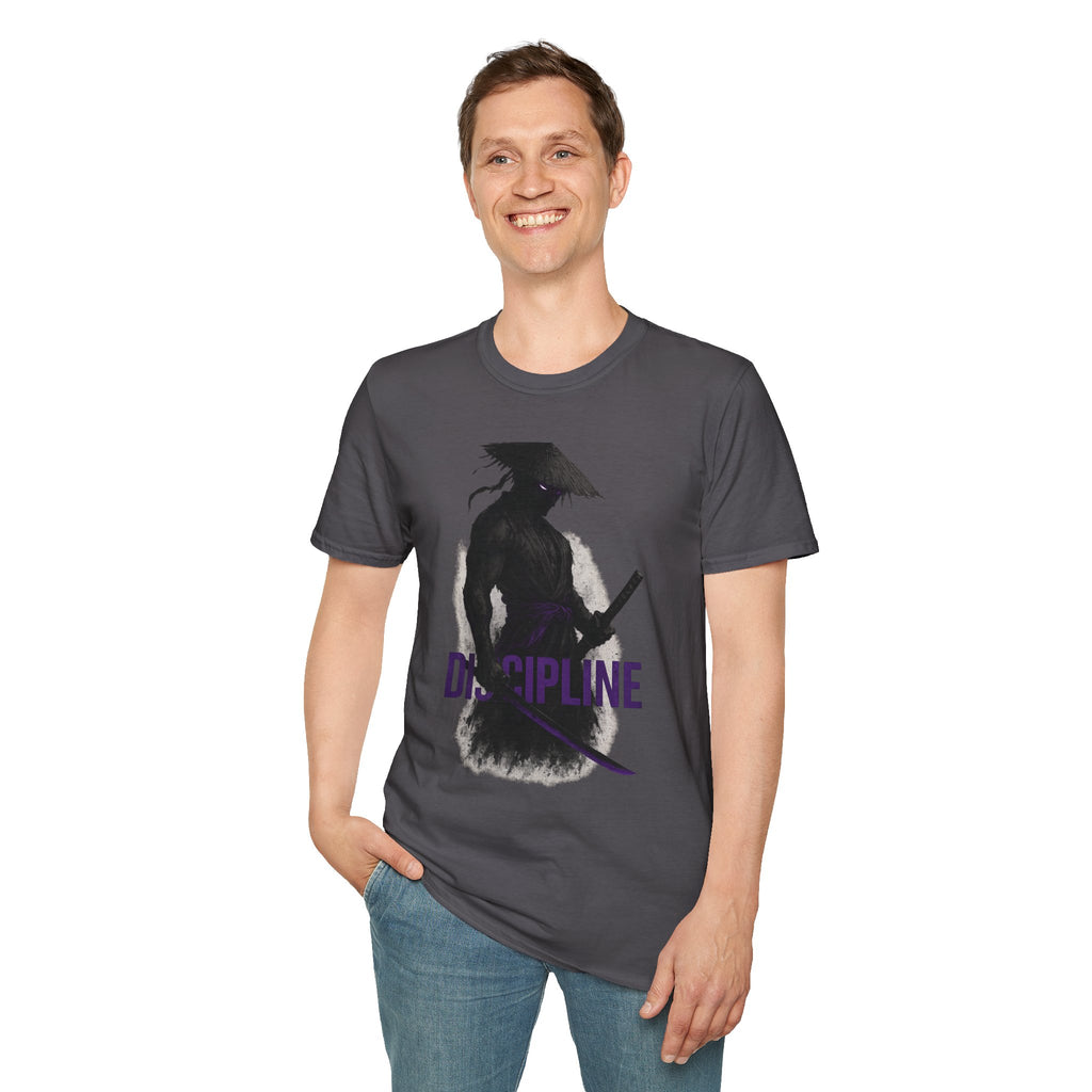 Unisex Softstyle T-Shirt with 'Discipline' Graphic, Motivational Tee, Casual Wear, Gift for Students, Inspirational Apparel, Black T-Shirt
